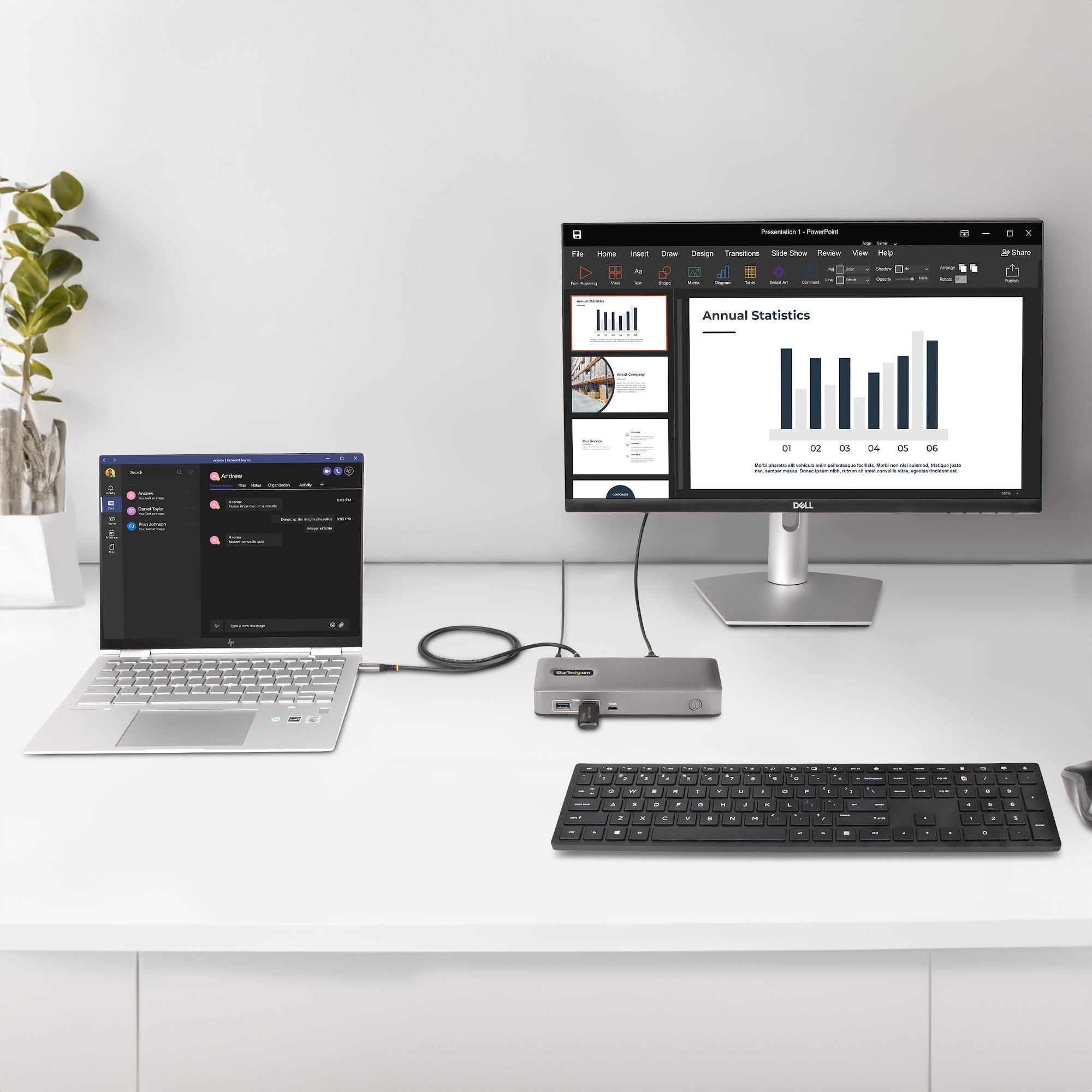 ドッキングステーション／USB-C接続／デュアルモニター／4K60Hz