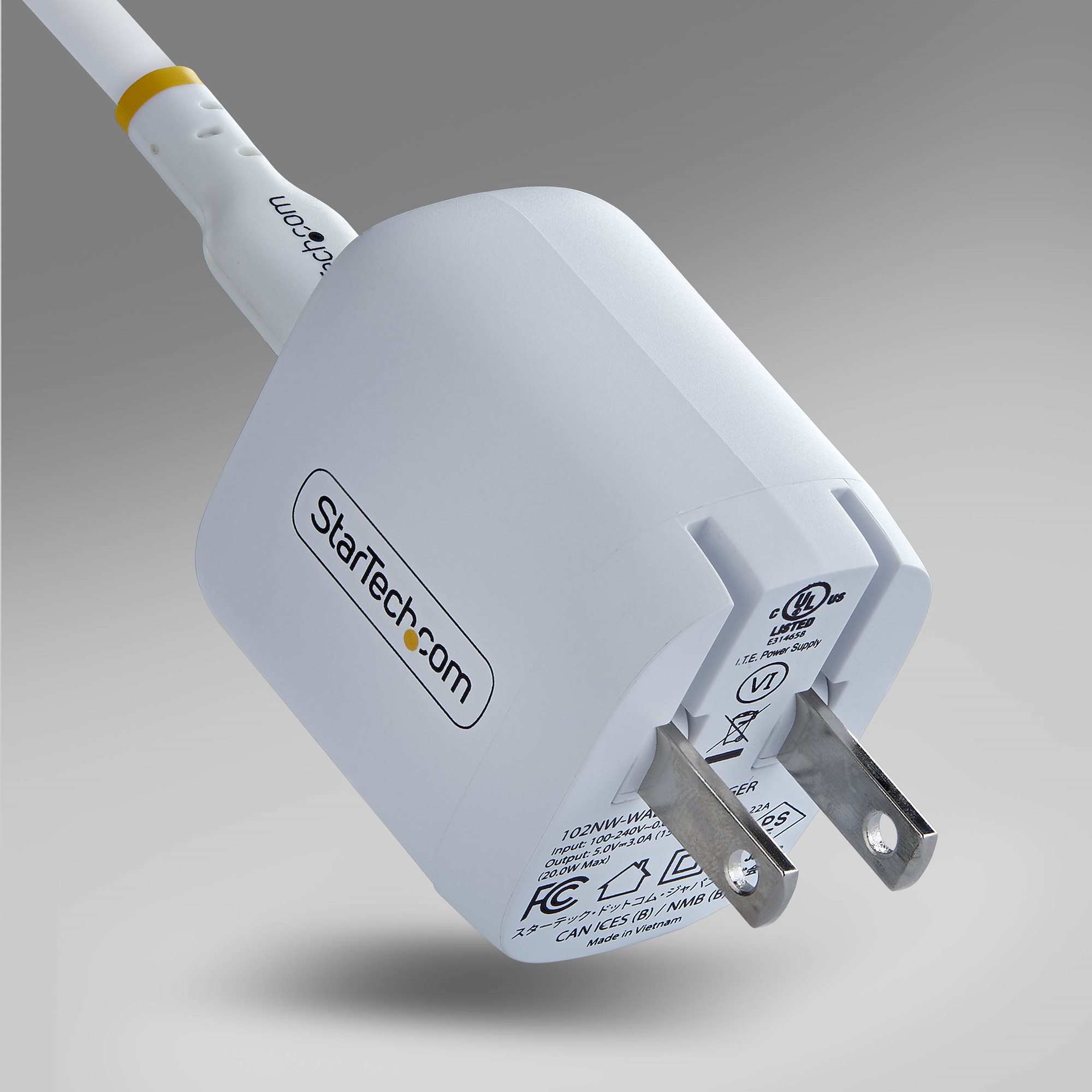 1ポートUSB-C、最大20W、PD対応（5V/9V）、ホワイト。SB機器用充電器