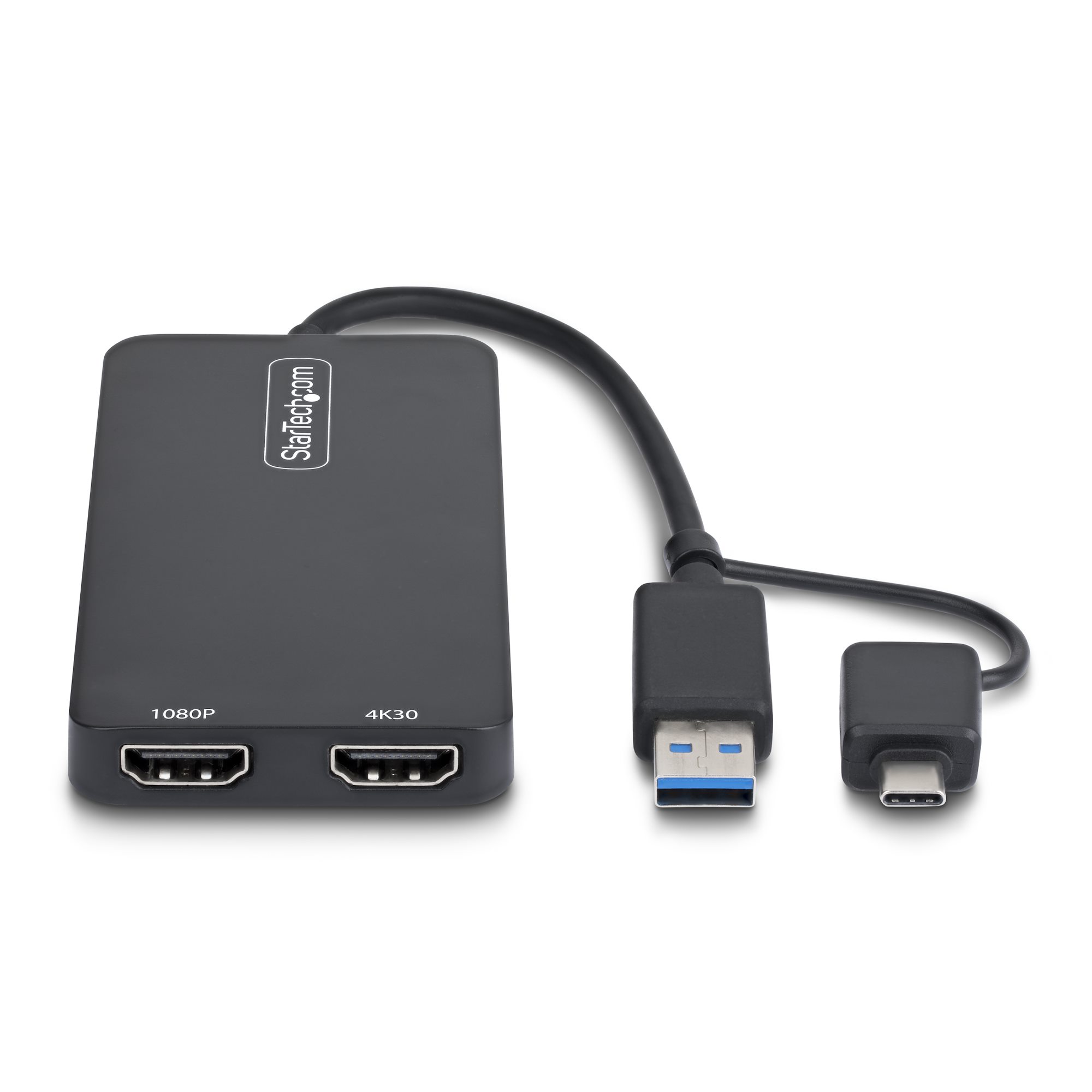 USB - HDMI変換アダプター／USB-C & A接続／2画面（1x 4K30Hz + 1x