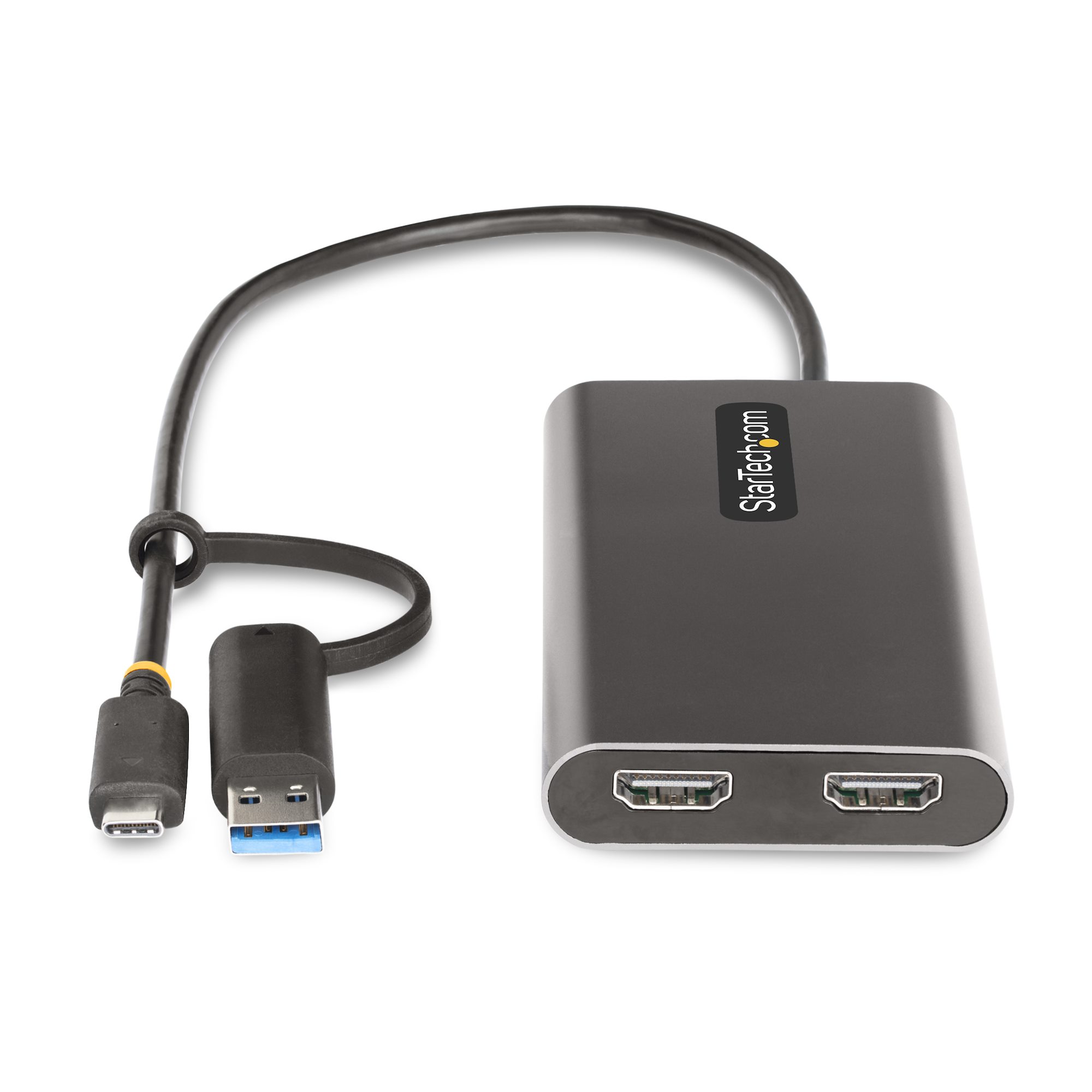 BAVLINK Adaptateur USB C vers double HDMI pour double moniteur avec 2  câbles HDMI, adaptateur double écran 4K, répartiteur USB C vers HDMI pour  deux