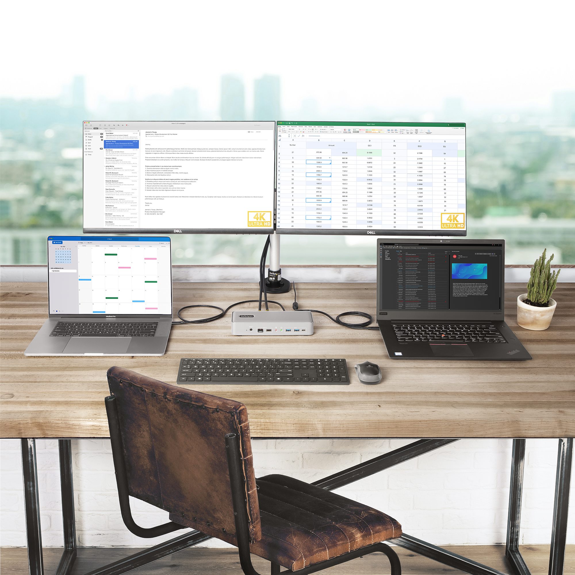 Share a dual 4K 60Hz workstation between two laptop computers