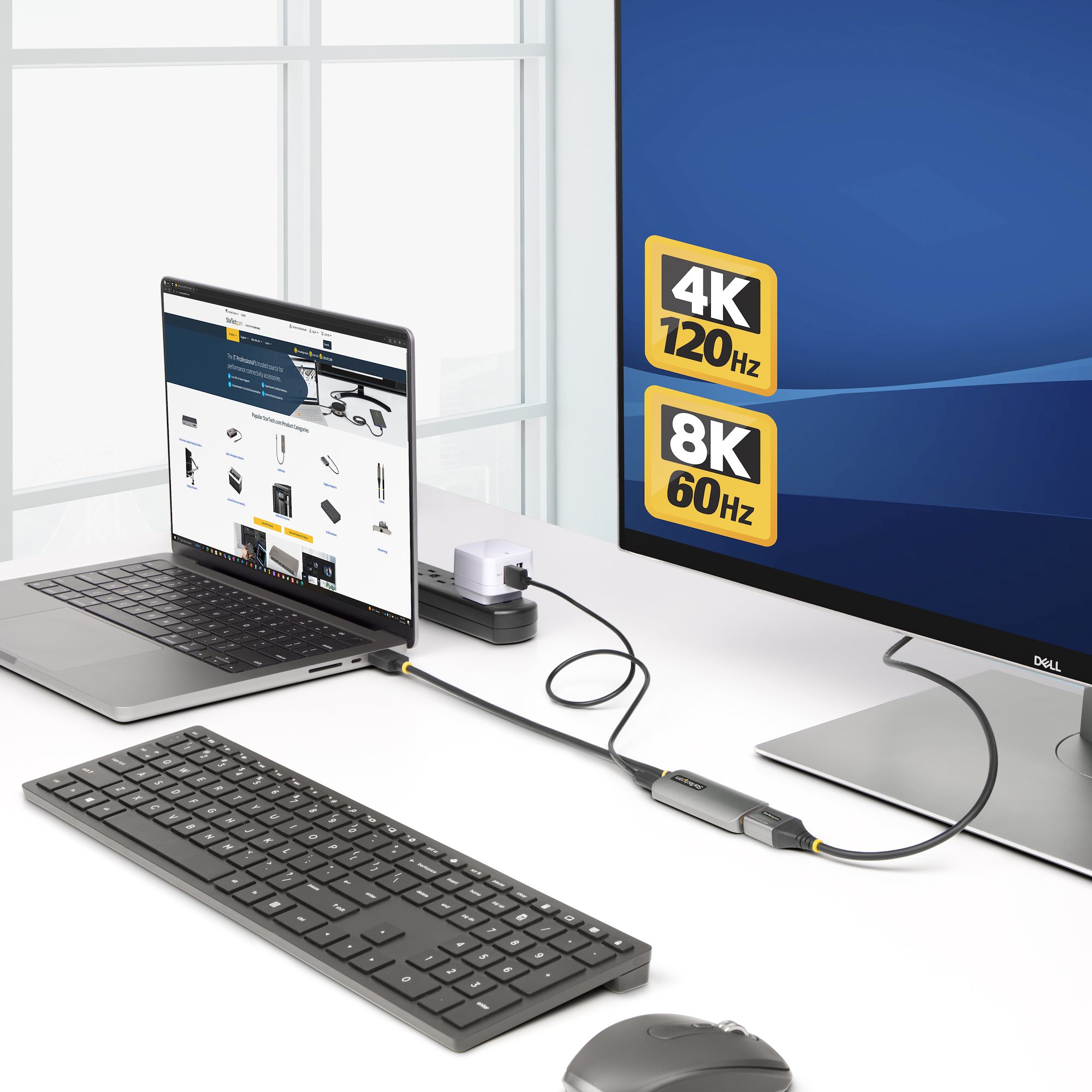HDMI対応ソースをDisplayPortモニタに接続。最大解像度8K/60Hz対応