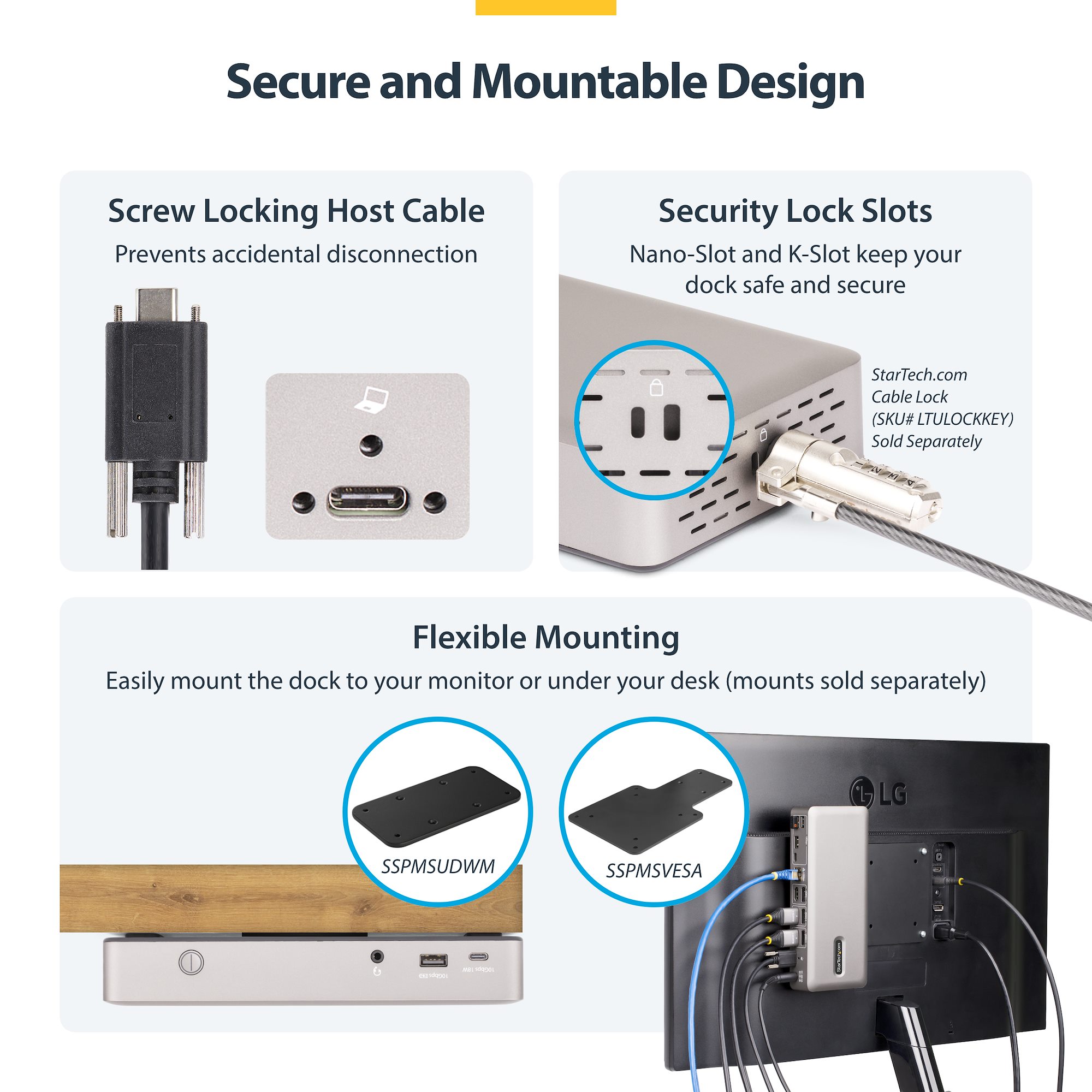 StarTech.com ドッキングステーション/USB Type-A接続 ドッキングステーション／USB-C （USB 3.1 Gen 1）& USB-A接続