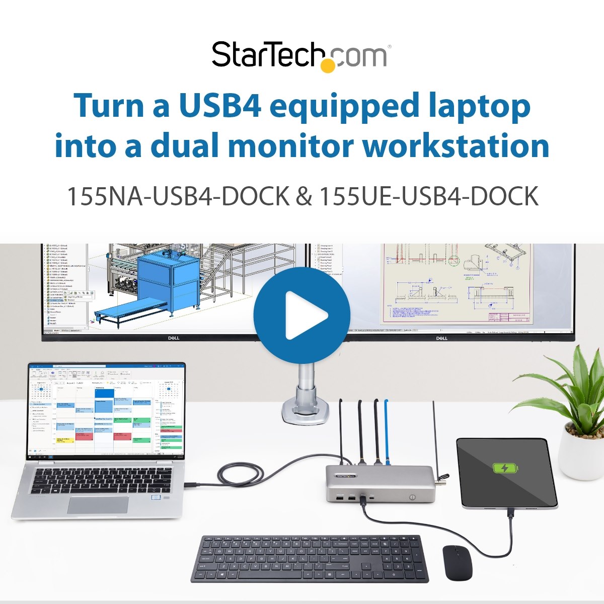 Dual-Monitor USB4 Docking Station, Dual 4K 120Hz or Single 8K 60Hz