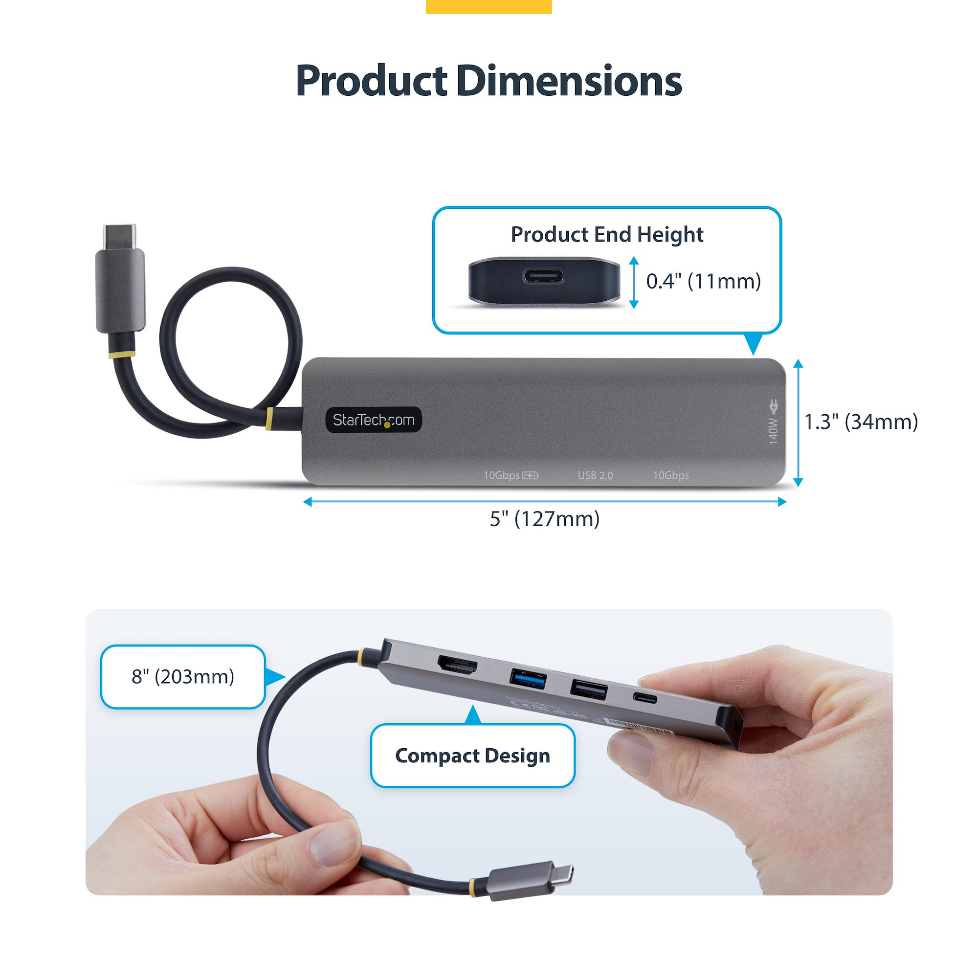 Turn a USB-C laptop into a workstation with 4K 60Hz HDMI, three