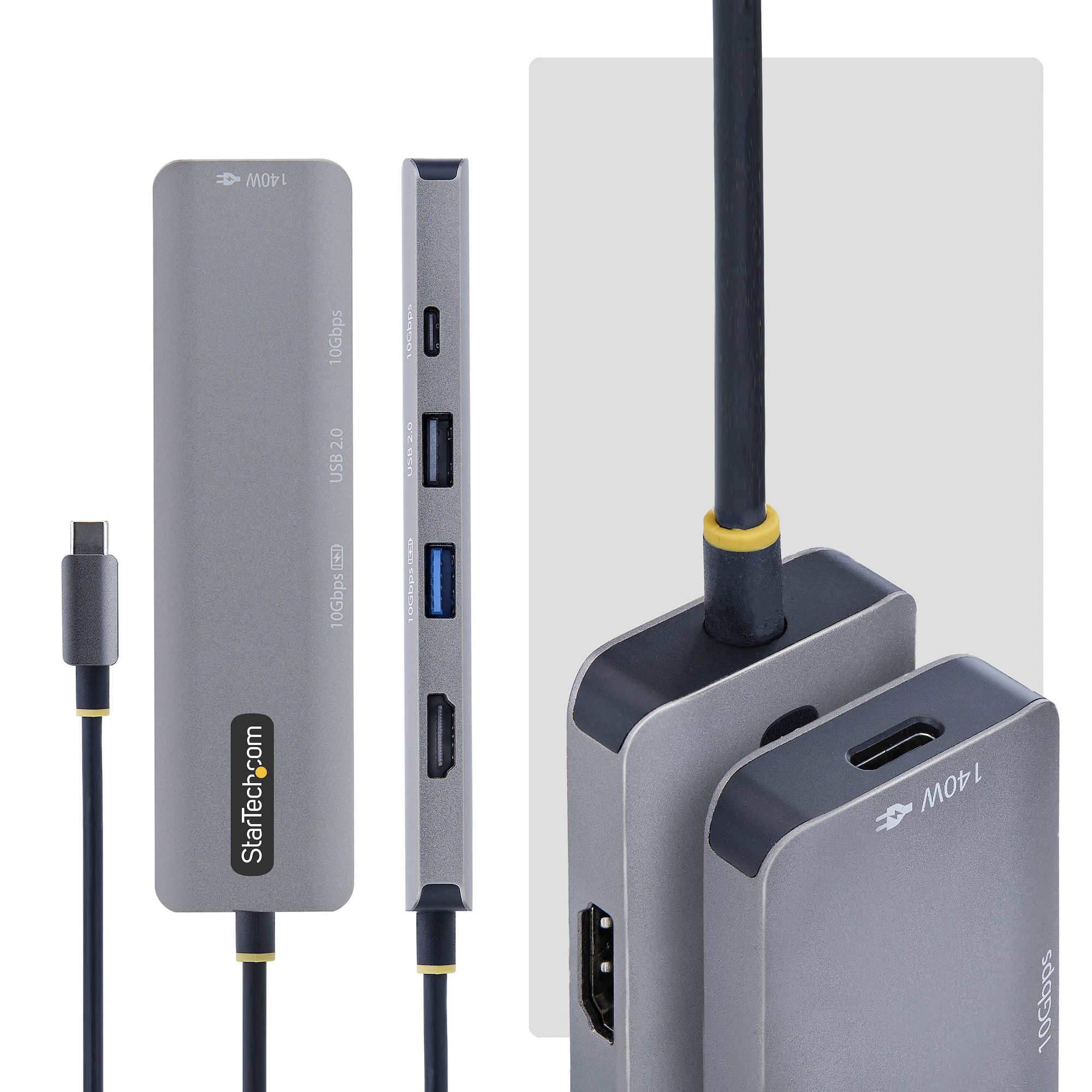 USB-C接続、1画面4K60Hz HDMI出力、USB 3ポート、140W USB Power