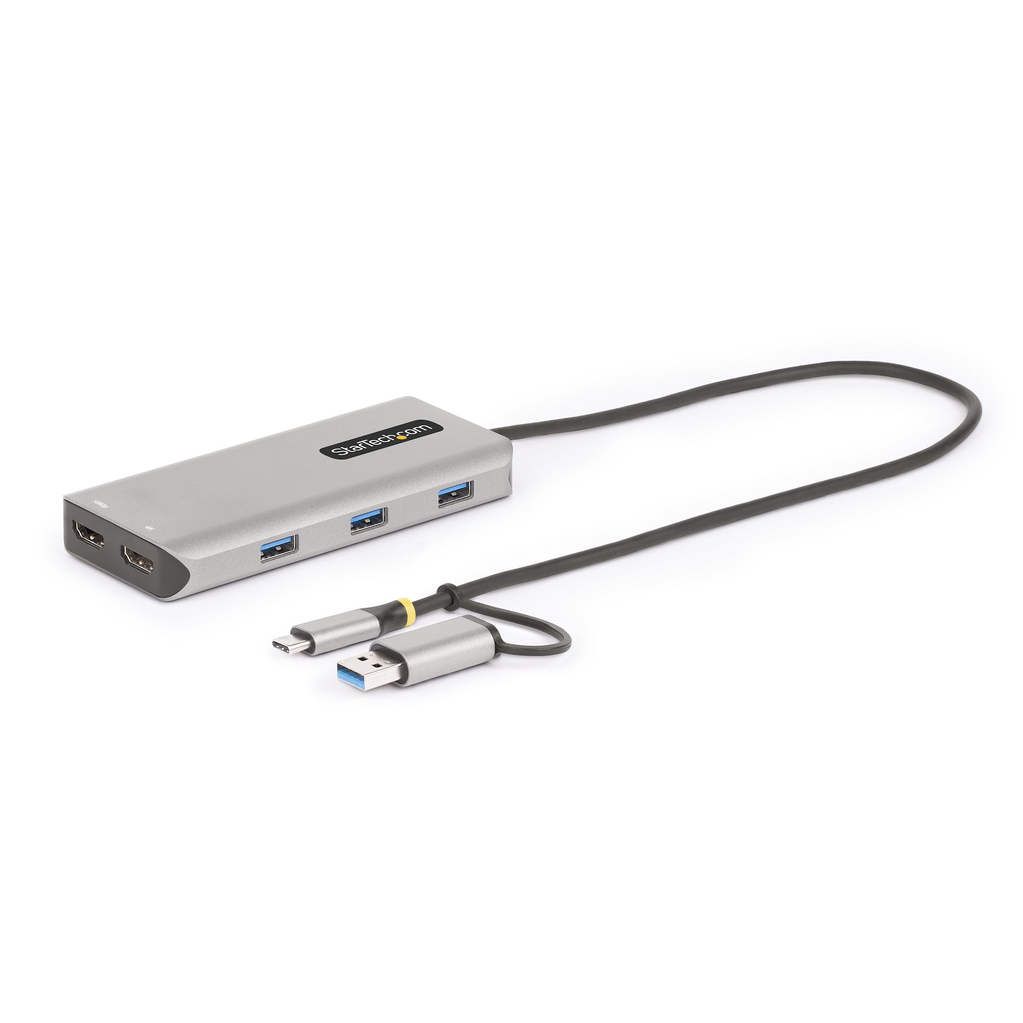  StarTech.com USB C Multiport Adapter - USB-C Travel Dock to 4K  HDMI, 3x USB 3.0 Hub, SD/SDHC, GbE, 60W PD 3.0 Pass-Through - Portable USB-C  Mini Docking Station USB Type-C/Thunderbolt 3 (