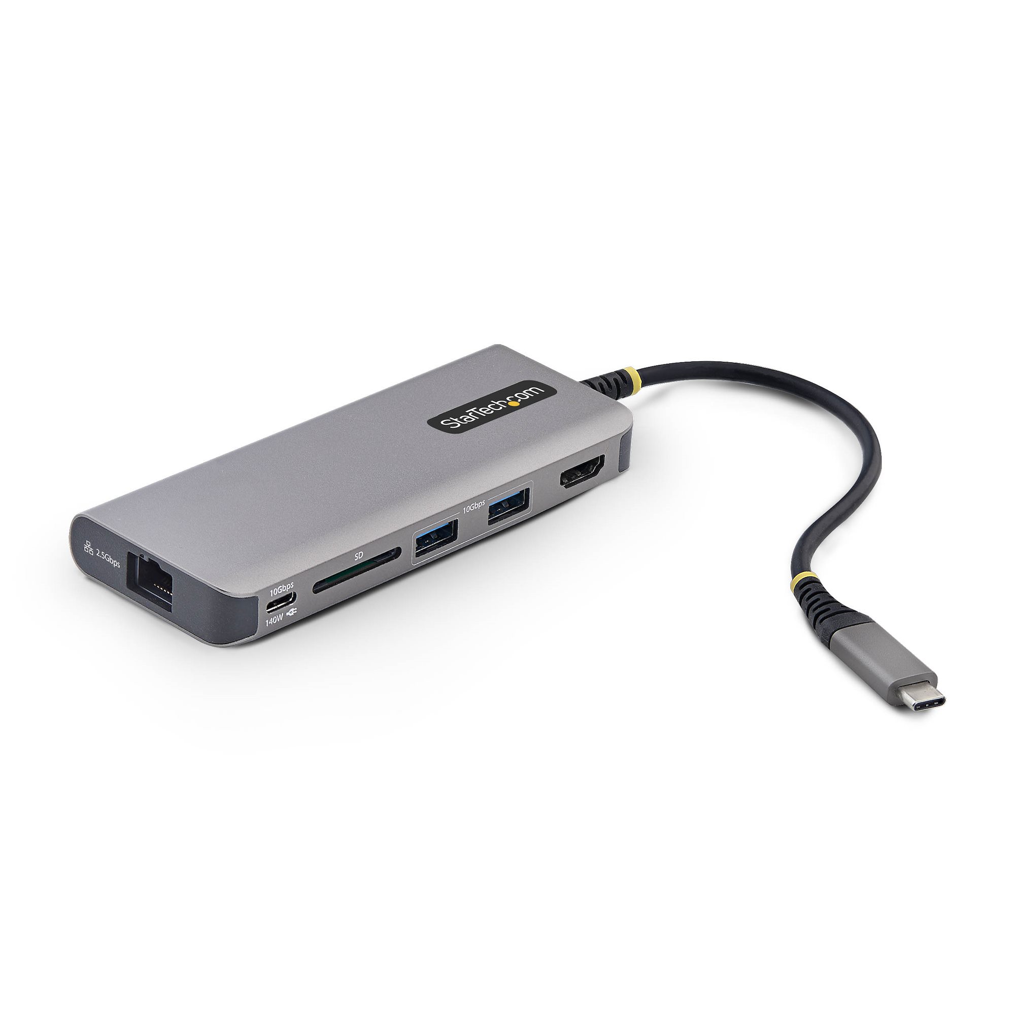 USB-C to HDMI Multiport Adapter, 140W PD Charging, 4K 60Hz, 3-Port USB 10Gbps Hub, SD Card Slot, 2.5GbE