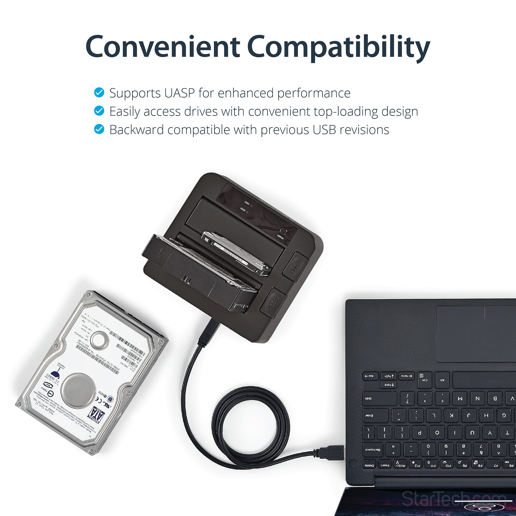 2 Bay Hard Drive Docking Station, USB 3.1 to 2.5/3.5