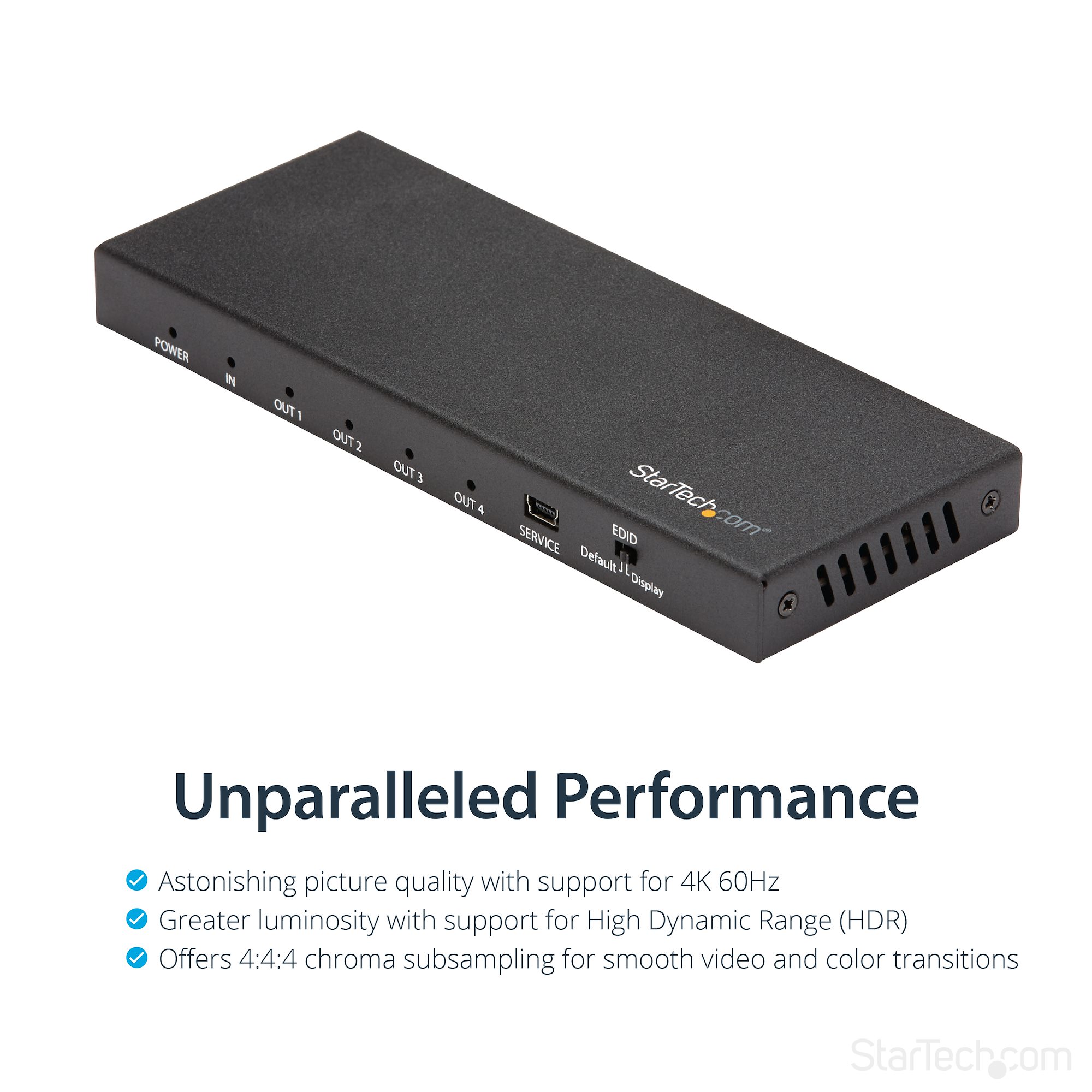 ビデオスプリッター／4K60Hz HDMI 2.0／1入力4出力／EDID HDR HDCP 2.2