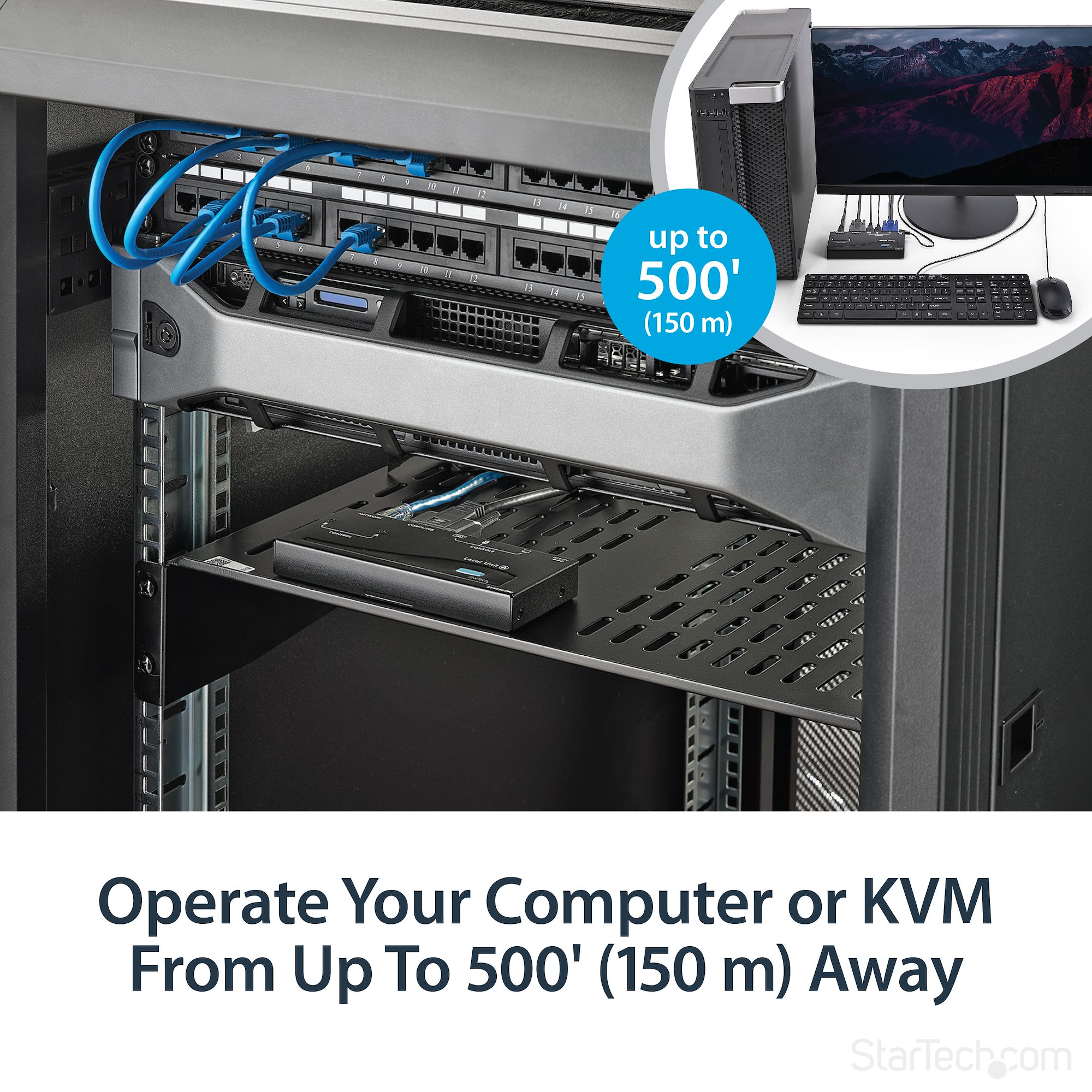 Cat5使用VGA対応KVMエクステンダー（延長器） 最大150m延長