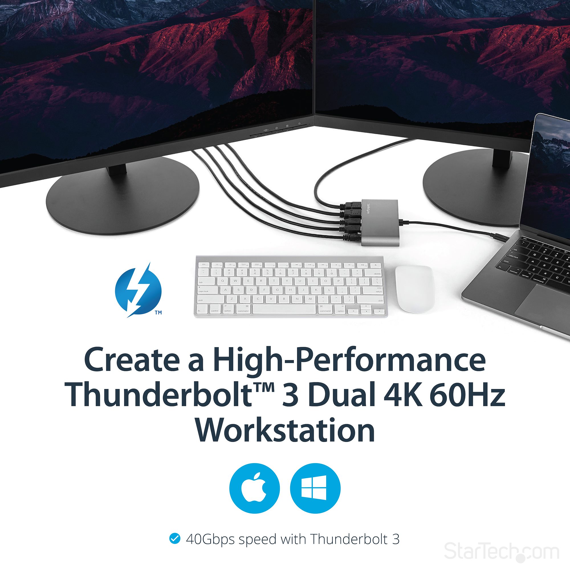 Thunderbolt 3 ミニドック Mac/Win対応 2x 4K HDMI - Thunderboltドッキングステーション | StarTech.com  日本