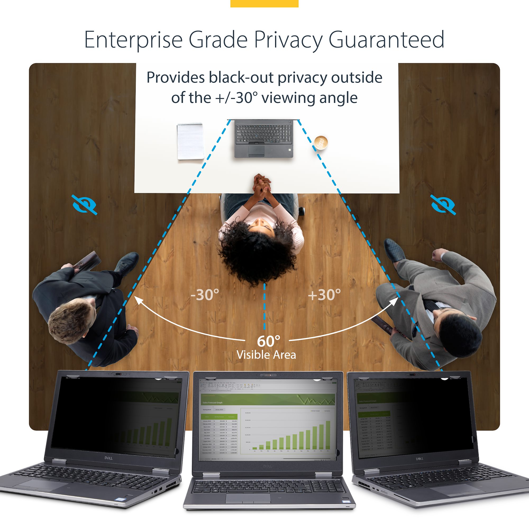 Filtre Confidentialité 17 Pouces 16:10 - Anti-espion, Anti-lumière Bleue - Pour Moniteur HP, Dell, ASUS, LG