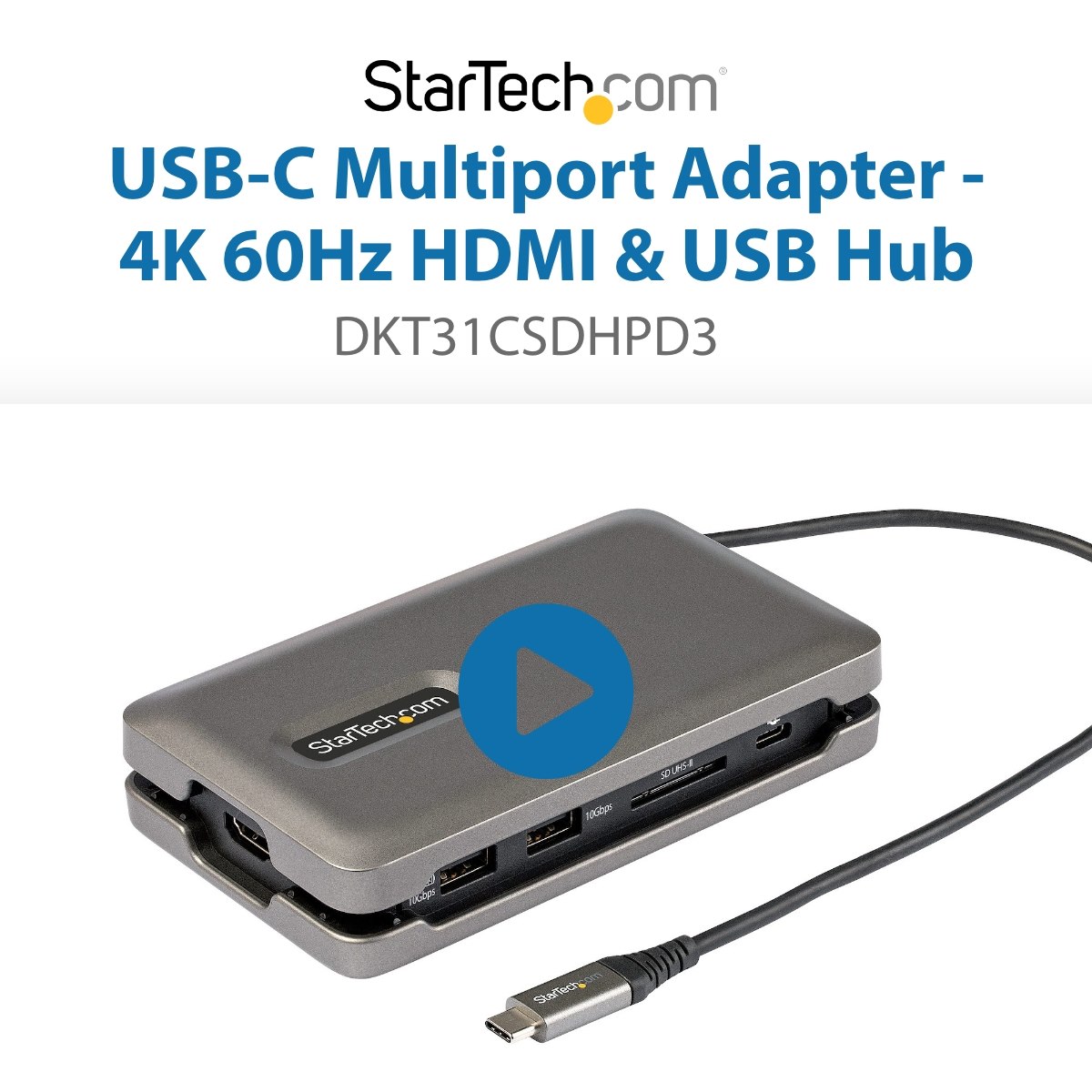 超熱 StarTech.com スタ−テックドットコム USB Type-C接続マルチ