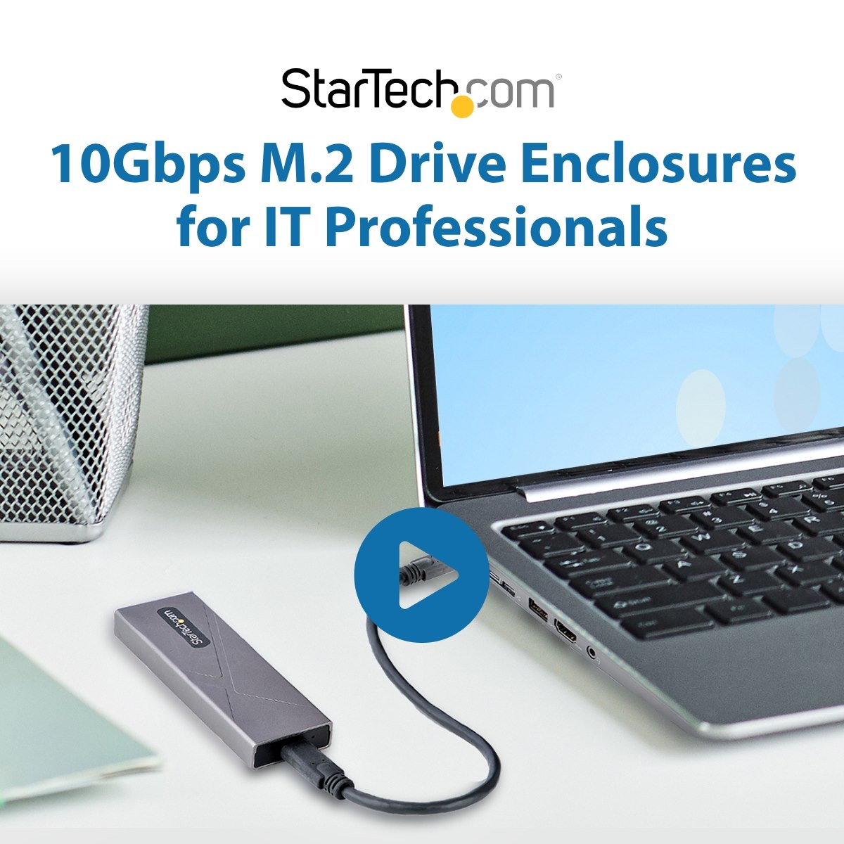 StarTech.com USB-C (10Gbps) to M.2 NVMe SSD Enclosure - Portable M.2 PCIe  Aluminum Case - 1GB/s Read & Write - Mac & PC - boitier externe - M.2 Card  - USB 3.1 (Gen 2) (M2E1BMU31C)