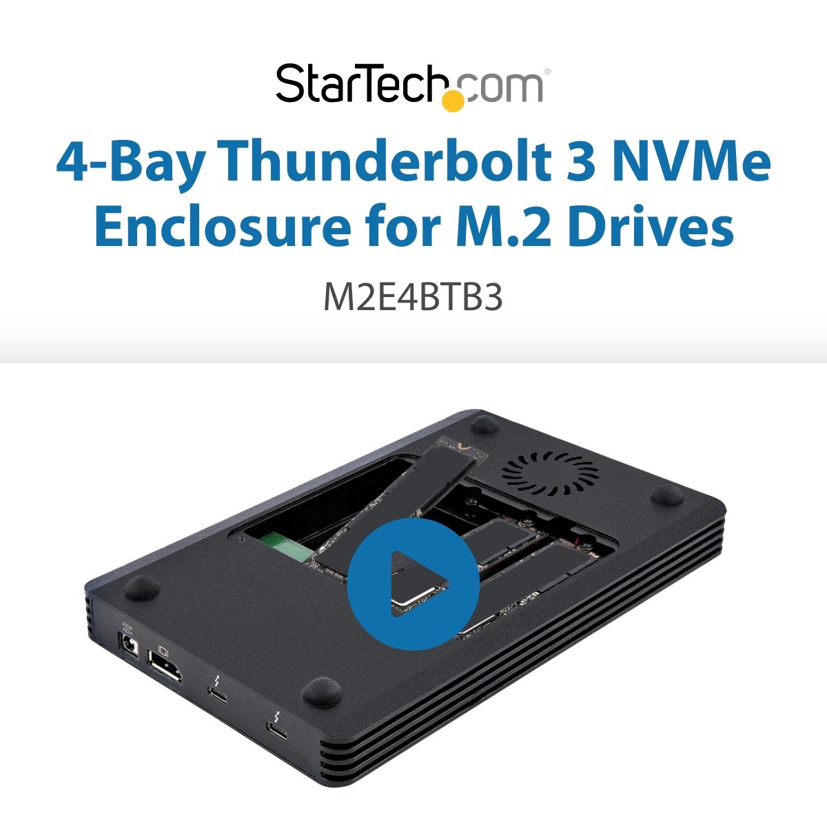 Startech.com boîtier ssd m.2 nvme thunderbolt 3 à 4 baies - boîtier disque  dur externe 1 displayport vidéo et 2 ports tb3 - pour Recherche