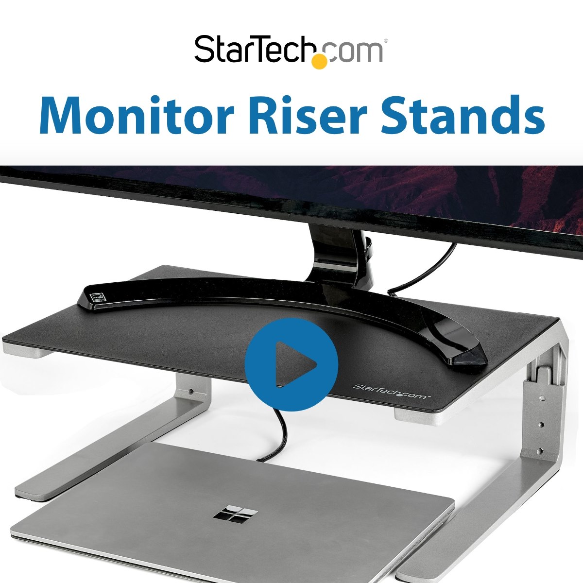 StarTech.com Rehausseur écran PC en acier et aluminium avec hauteur  réglable - Surelevateur moniteur jusqu'à