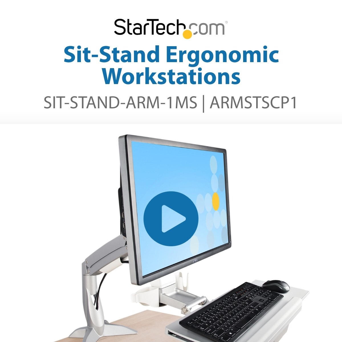 Sit Stand Monitor Arm 34in Desk Mount Sit-Stand Workstations Display  Mounting and Mobility Europe