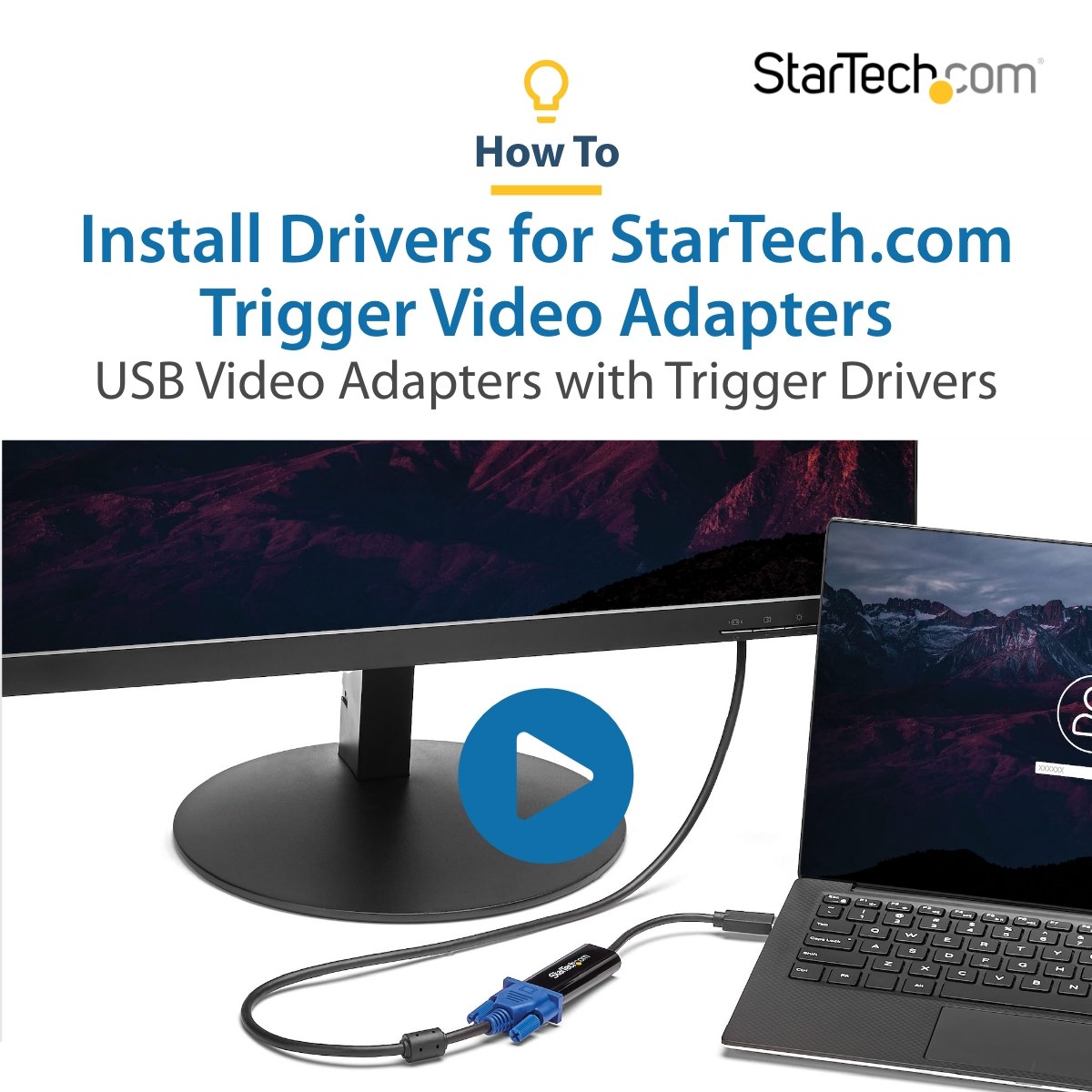 StarTech.com Adaptateur / Convertisseur vidéo USB 2.0 vers VGA - Carte  graphique externe - Mâle / Femelle - 1920x1200 - adaptateur USB / VGA - USB  pour HD-15 (VGA) - Conformité TAA - 50 cm