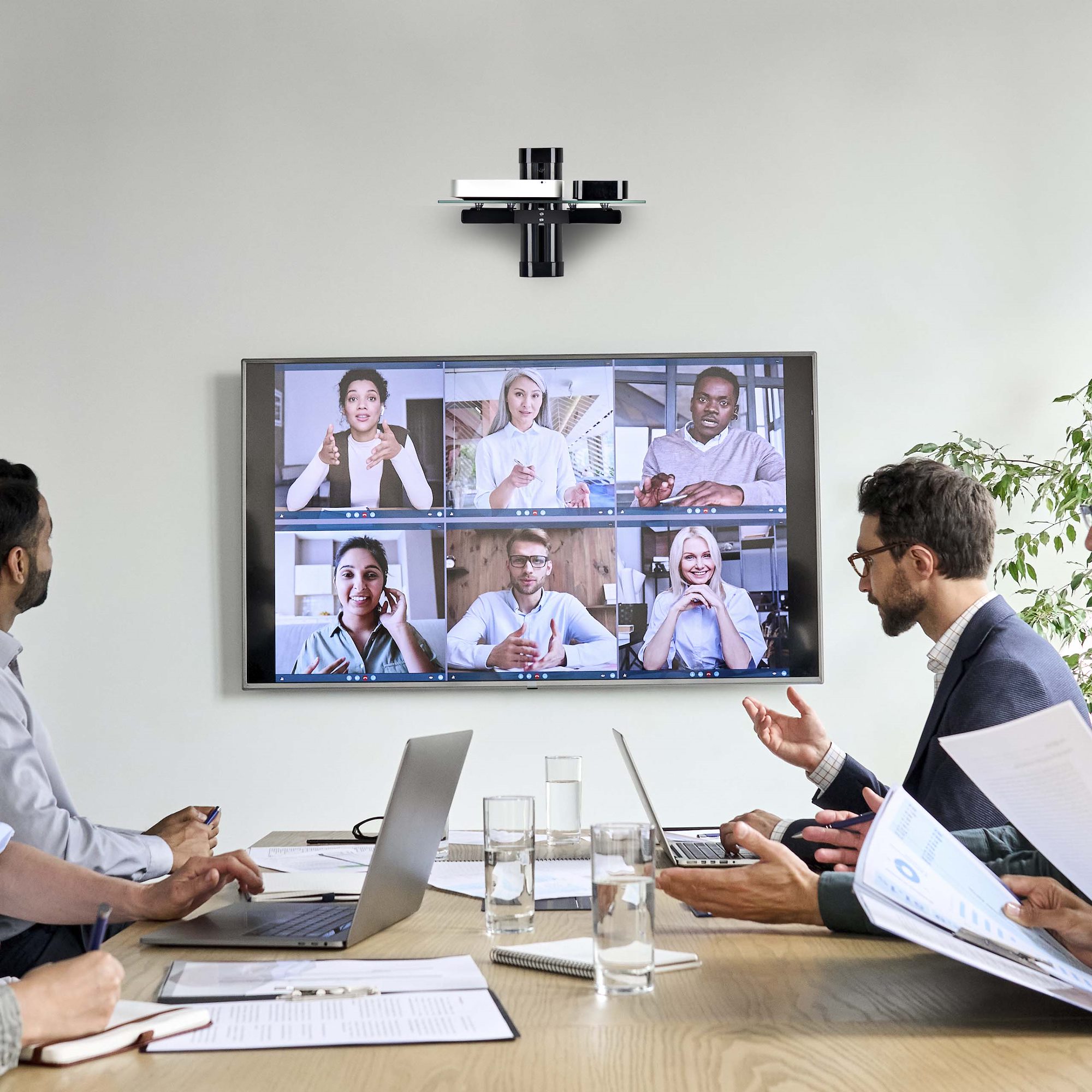 壁掛けAVラック／1段タイプ／耐荷重7kg／ブラック強化ガラス／高さ調整