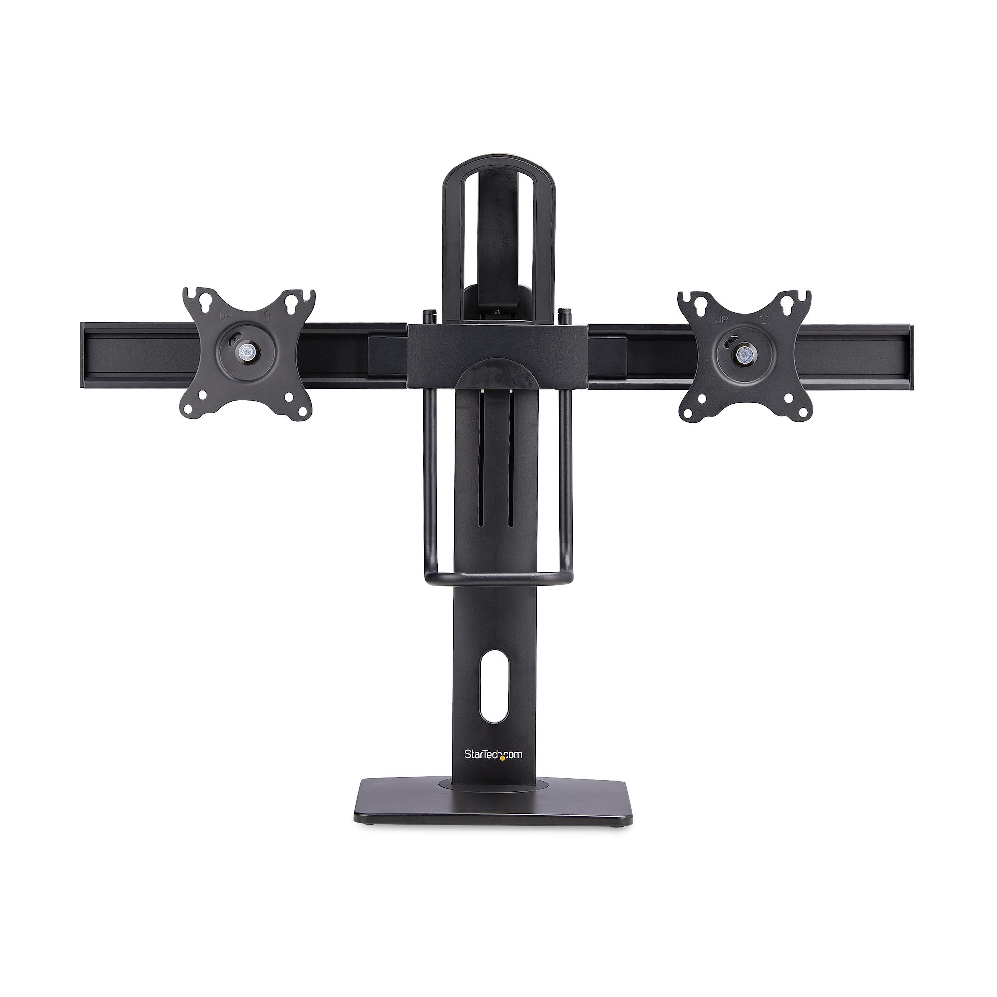 モニタースタンド／置き型／2画面／最大27インチ／耐荷重各6kg／VESA 