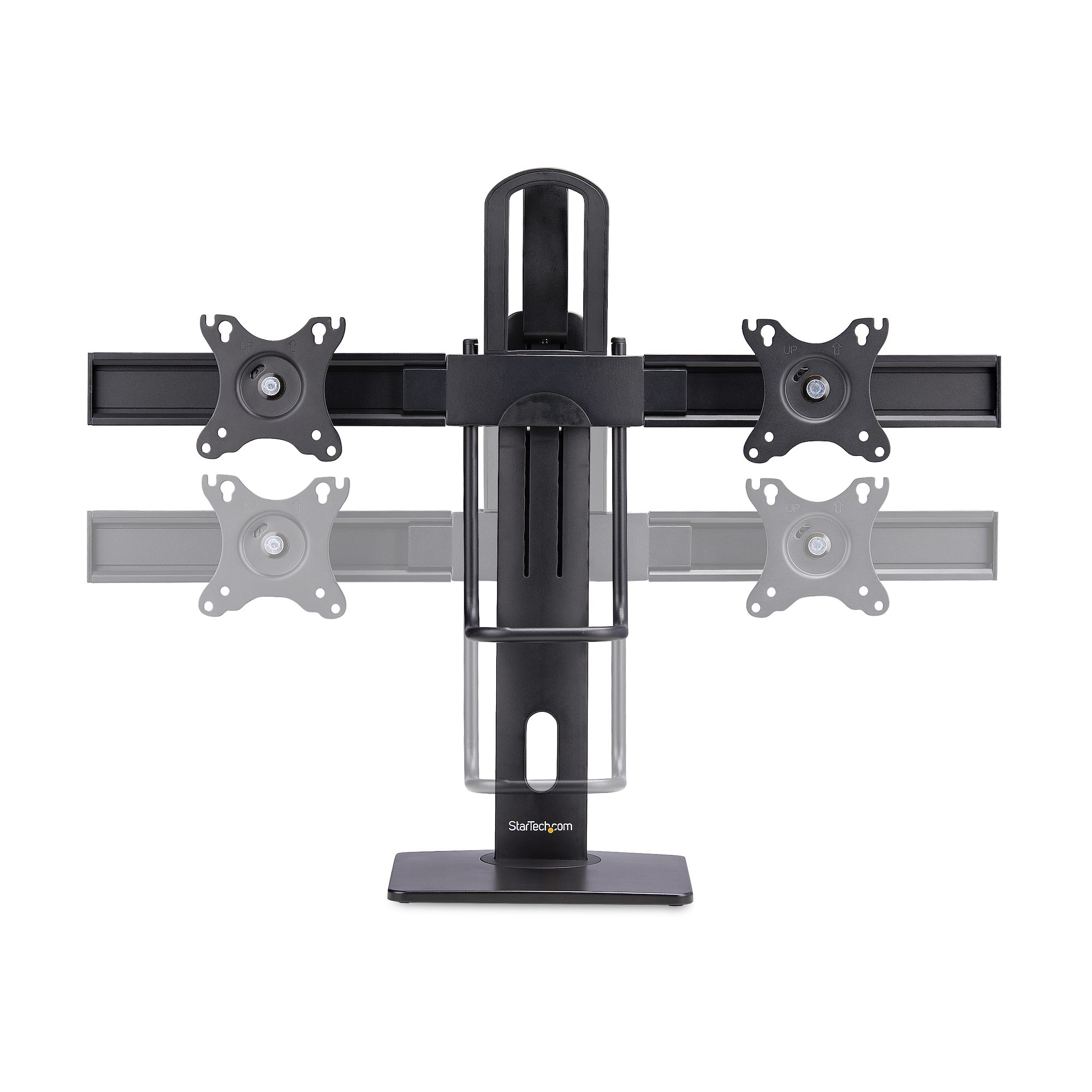 モニタースタンド／置き型／2画面／最大27インチ／耐荷重各6kg／VESA