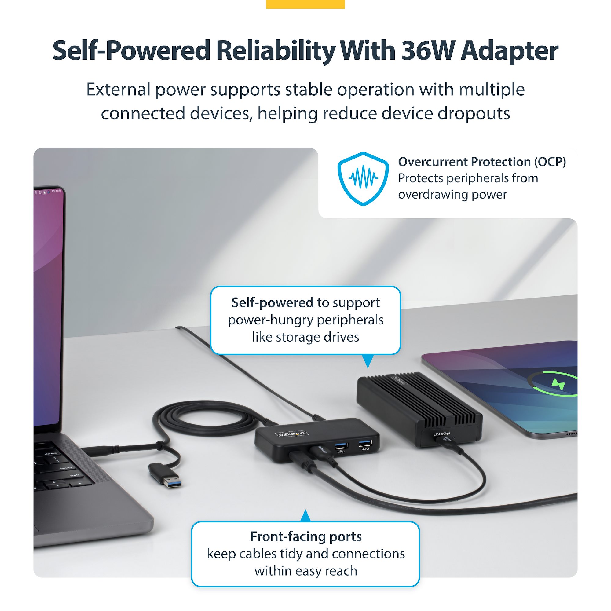 Turn a USB-C or USB-A port on your laptop or PC into three USB-A