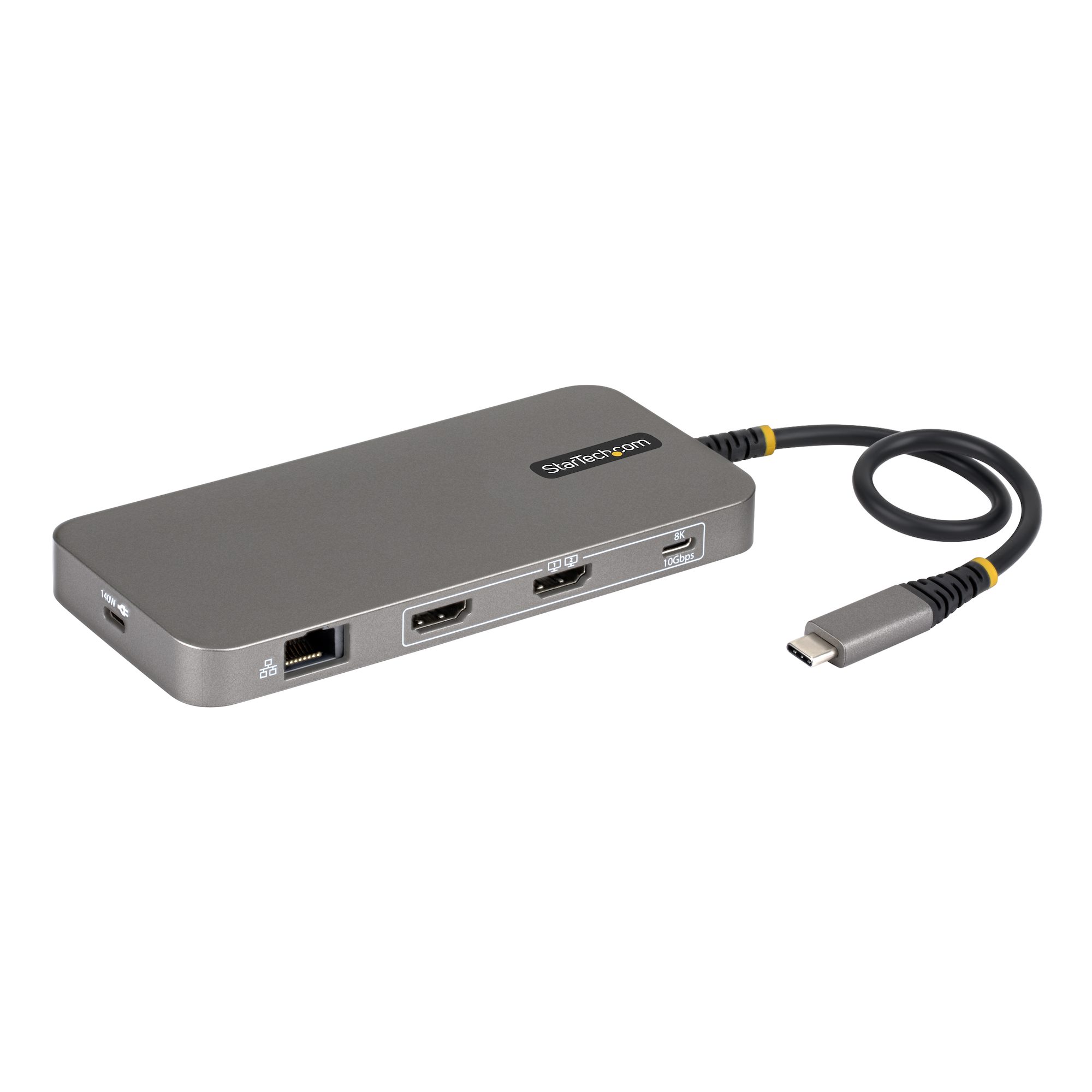 USB4 Multiport Hub, Driverless Dual-HDMI 4K for macOS and Windows, 140W Power Delivery Charging, 3-Port 10Gbps Hub, Gigabit Ethernet