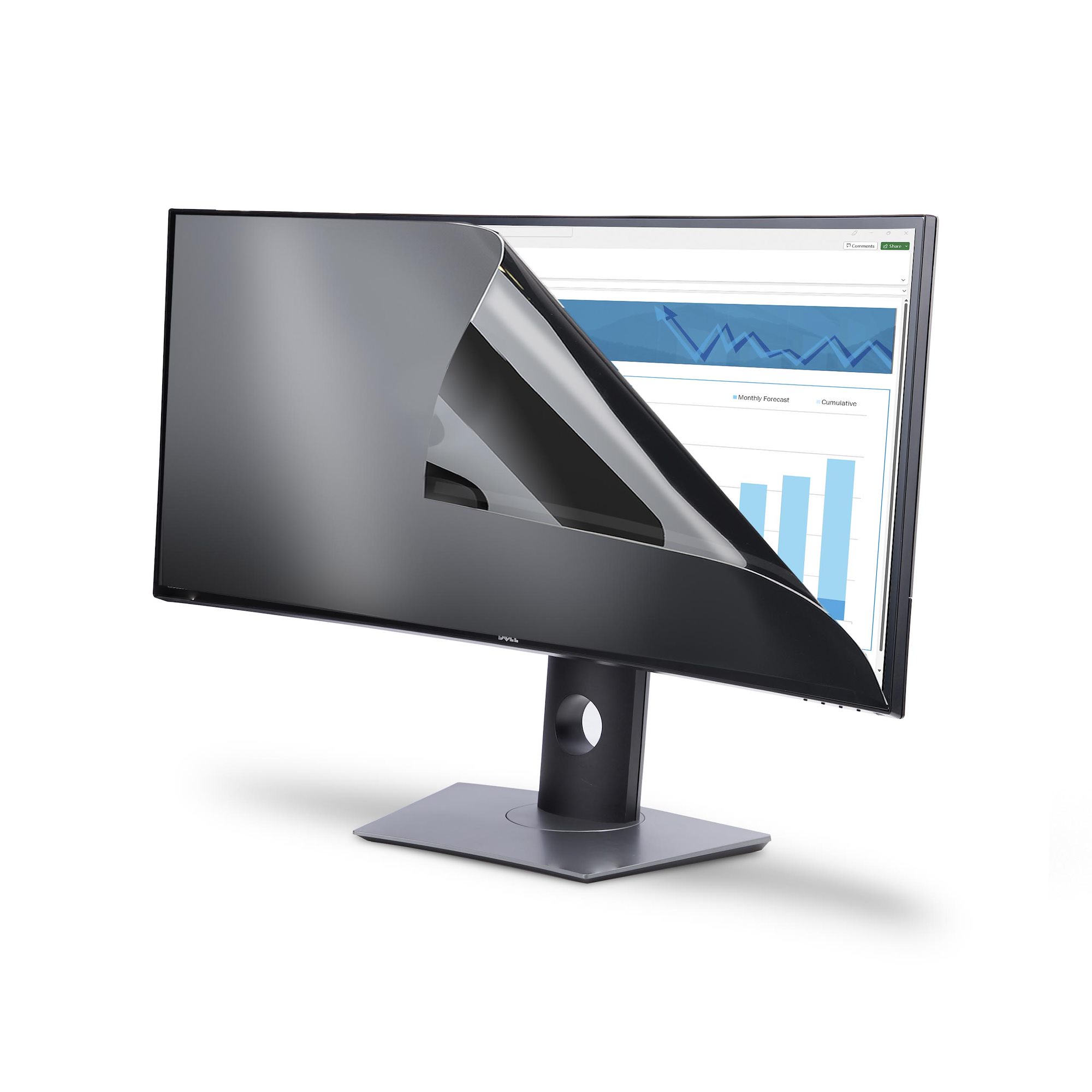 プライバシーフィルター／デル製U3824DWモニター専用／アスペクト比21:9／894×376mm／視野角60度／光沢&amp;非光沢／ブルーライトカット／曲面  ディスプレイ 保護フィルム