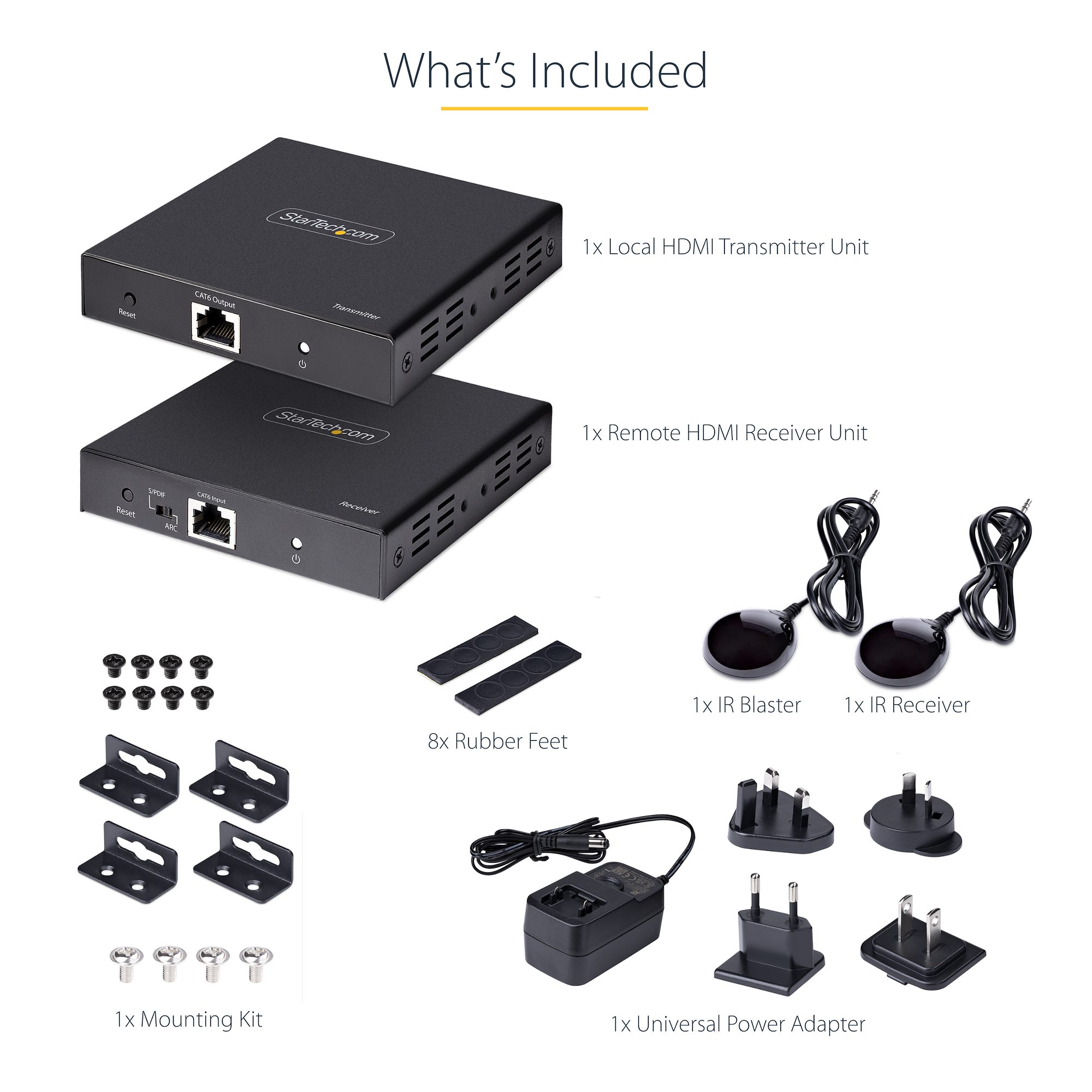 4K HDMI Extender Over CAT5/CAT6 Cable, 4K 60Hz HDR Video Extender Up to  230ft (70m), HDMI Over Ethernet Cabling, S/PDIF Audio Out, HDMI Transmitter