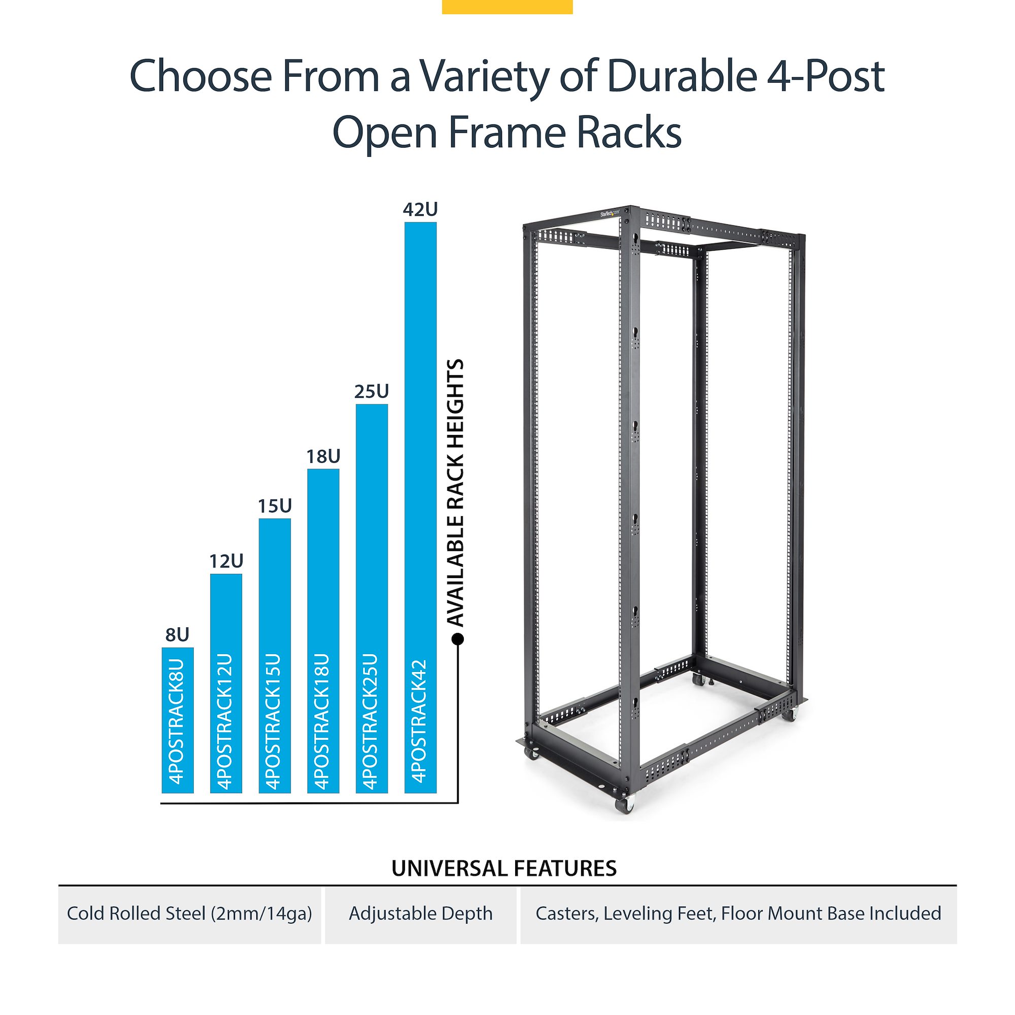 サーバーラック　StarTech.com 15U 2-Post 15U Heavy-Duty Wall-Mount Network Rack, 19
