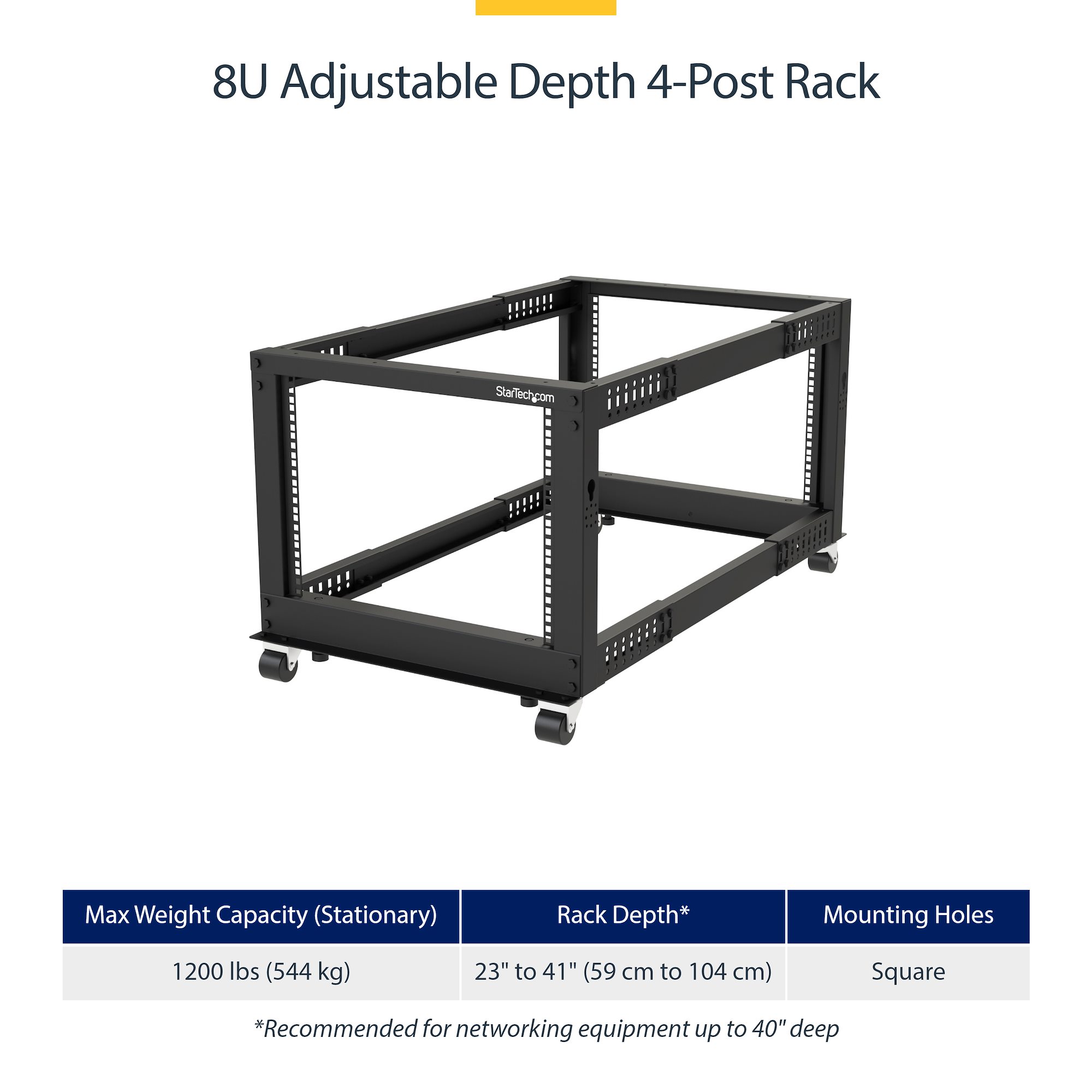 サーバーラック／オープンフレーム型／8U／4ポスト／19インチ／奥行き