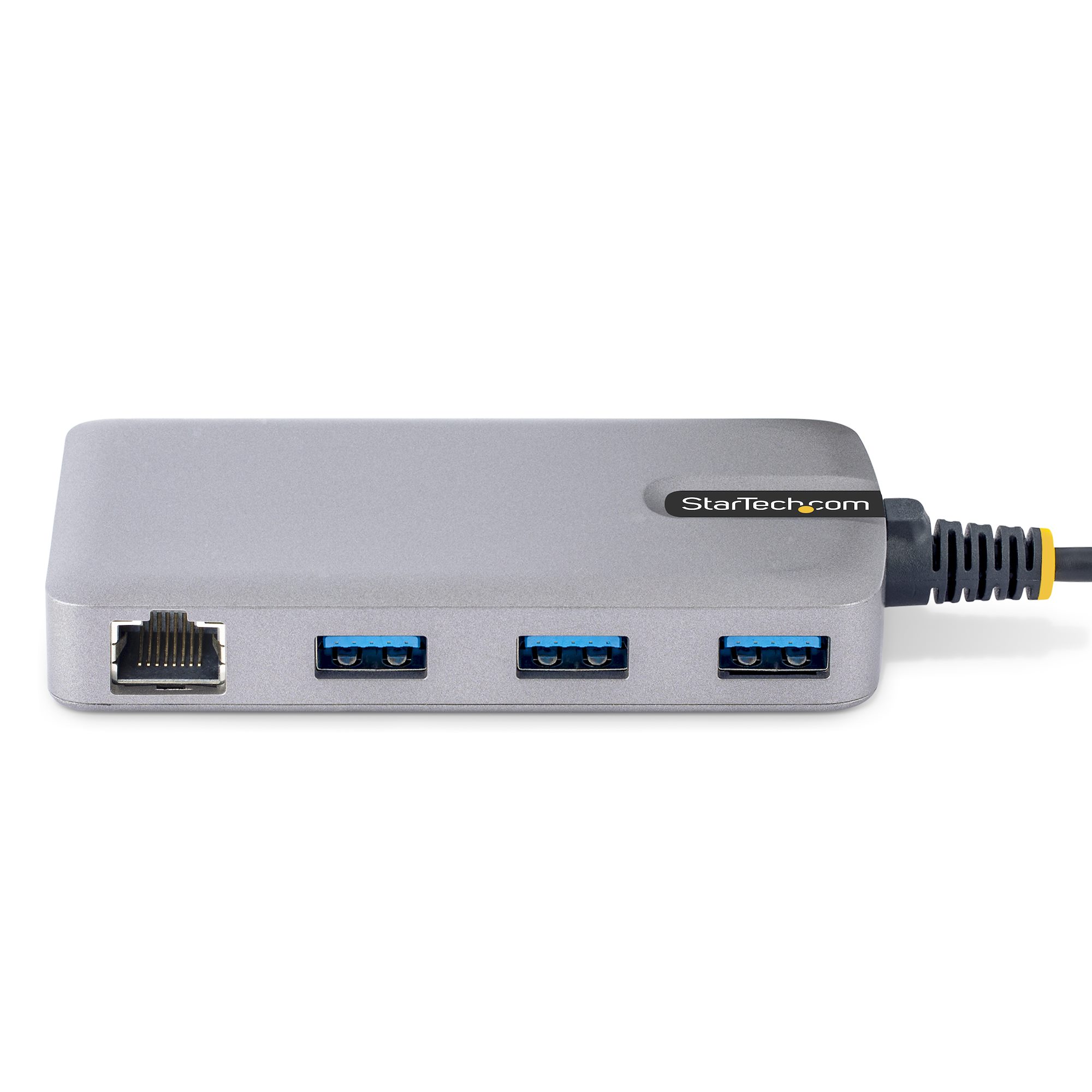 USBハブ／USB Type-A 接続／イーサネットアダプター内蔵／5Gbps／3ポートxUSB 3.2 Gen  1／バスパワー／30cm長尺ケーブル／RJ45 LAN 増設／USB 3.0 ポータブル ハブ