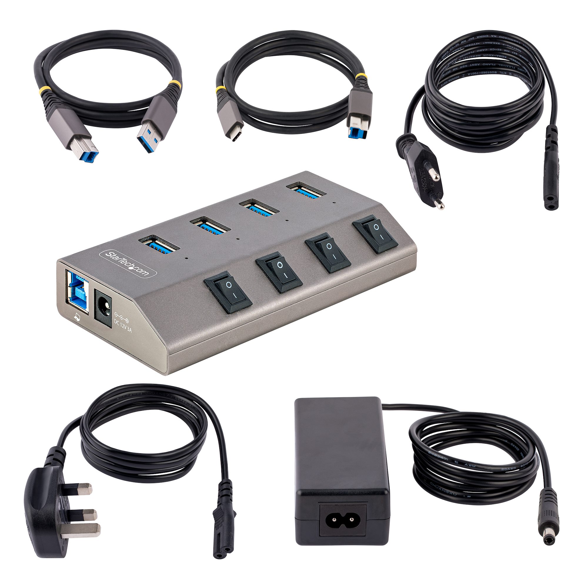 StarTech.com Hub Concentrador USB 3.0 (5Gbps) de 4 Puertos - Ladrón USB-C a  4x USB A - Alimentado por el Bus en
