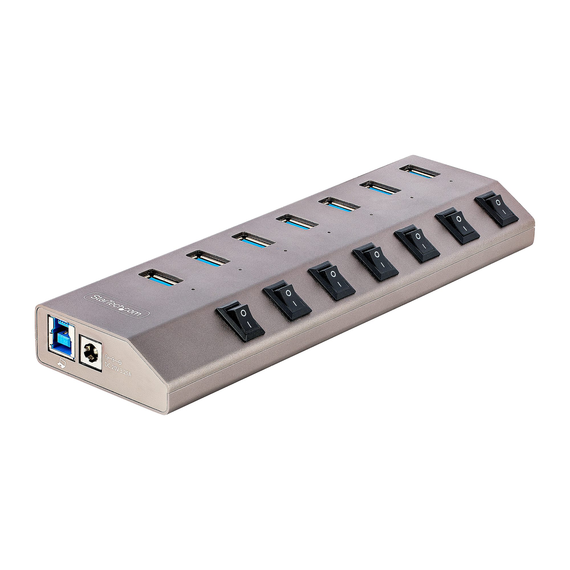 HUB de 7 Puertos USB 3.0 / 4 puertos de Carga Inteligente / Interruptor  Individual / Indicadores LED / USB