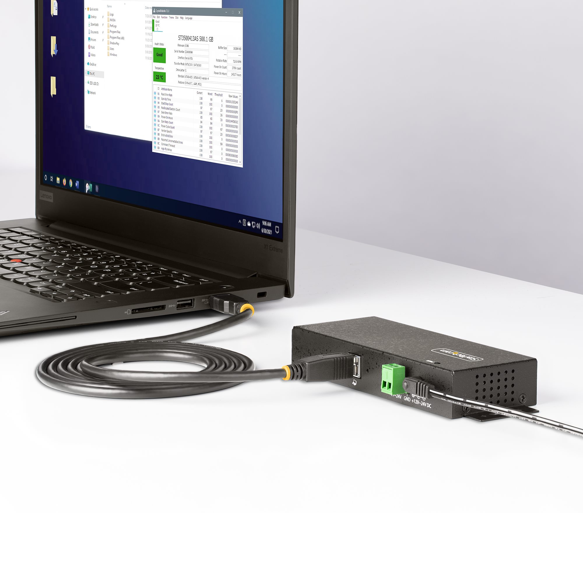 最大7台のUSB Type-Aデバイスを接続・管理できる産業/工業用USBハブ