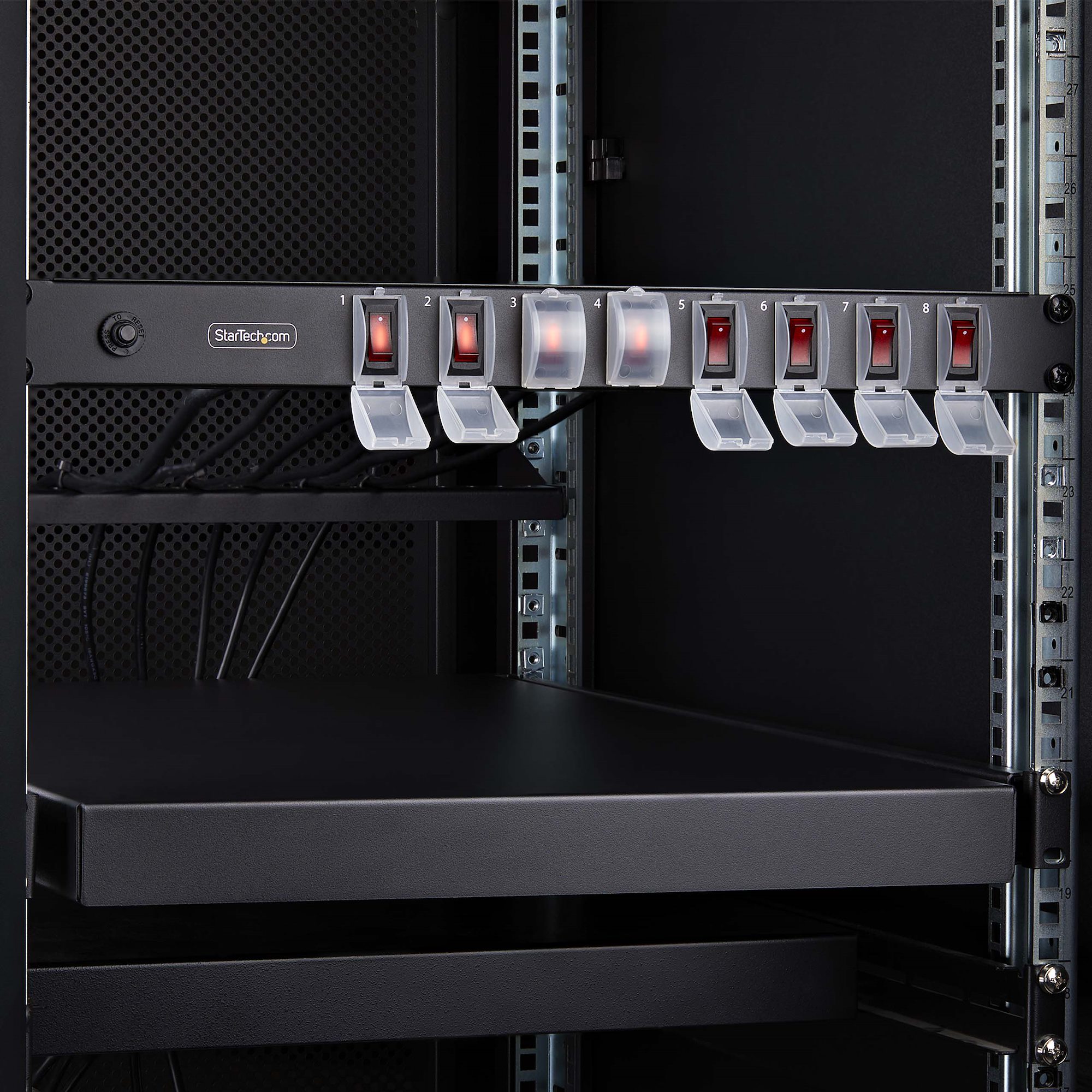 8-Outlet Horizontal Rack Mount PDU, 1U Power Strip, Individual