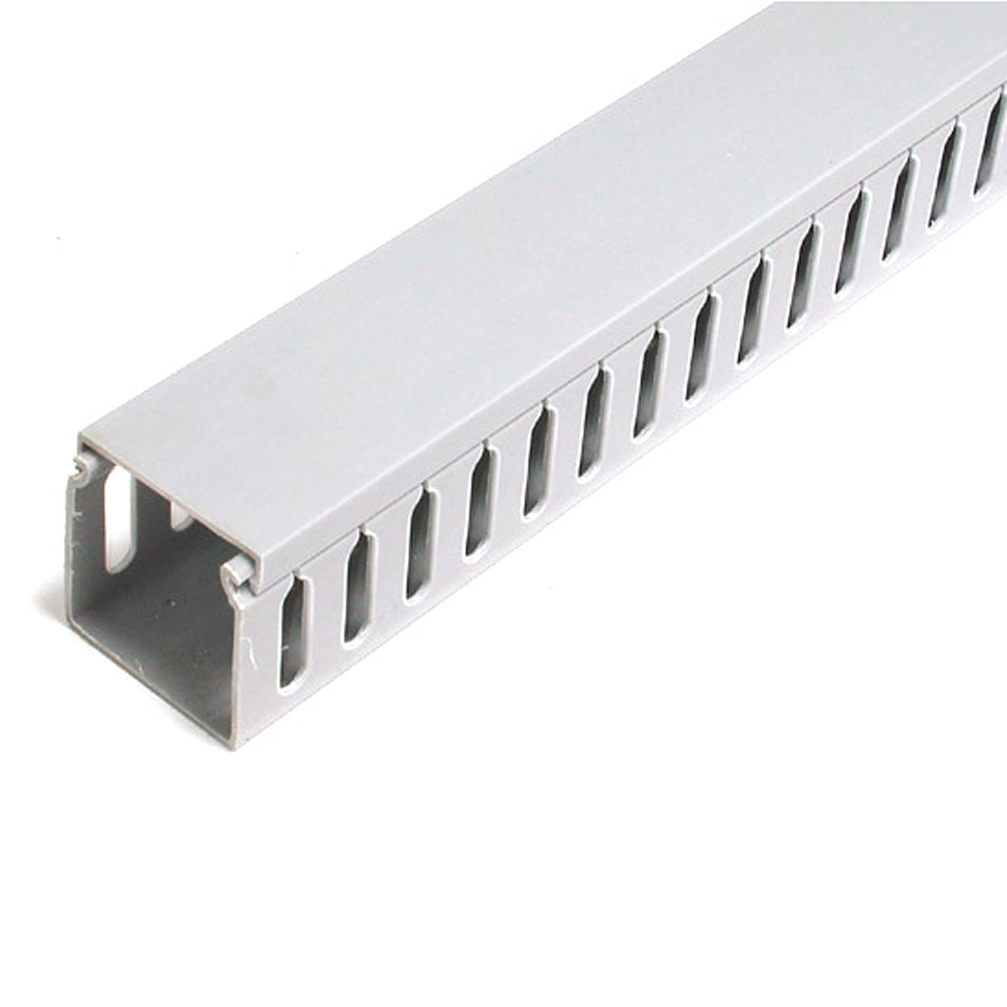 New 1"x2"x2m Narrow Finger Open Slot Wiring Duct/Cable Raceway with Cover White 