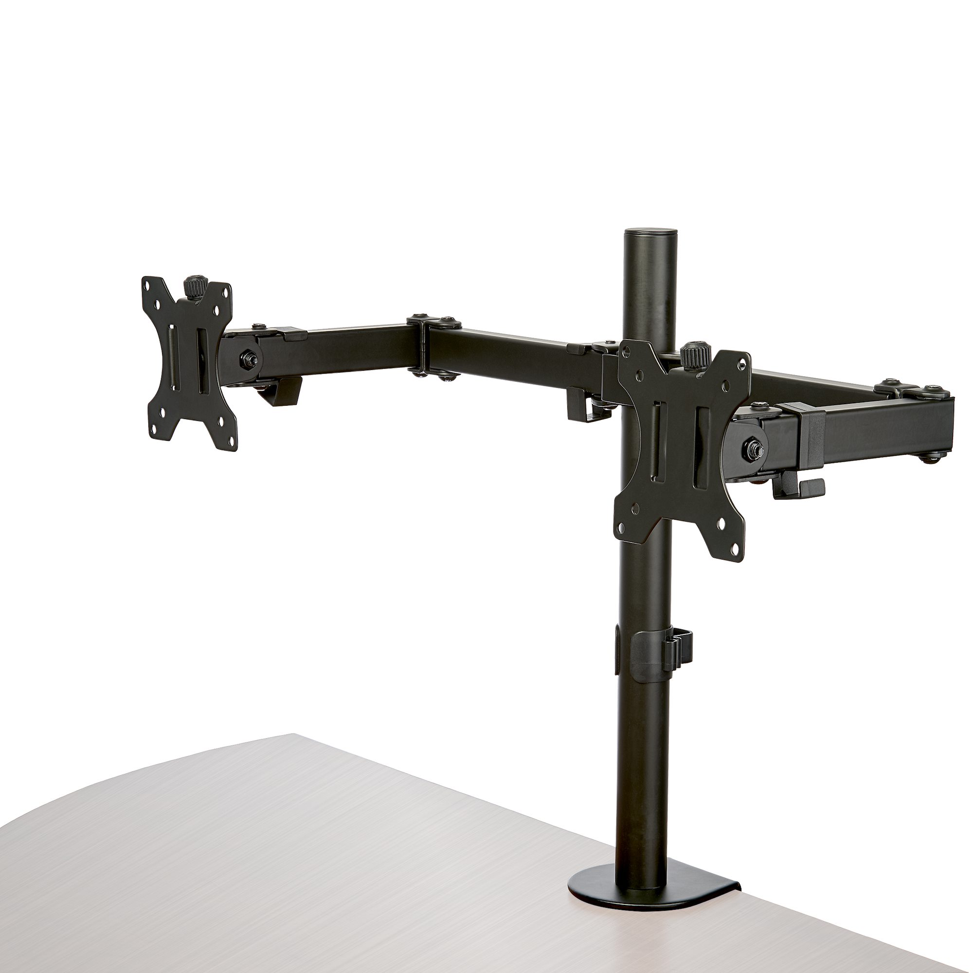 Basics Dual Monitor Stand Height Adjustable Arm Mount Steel 