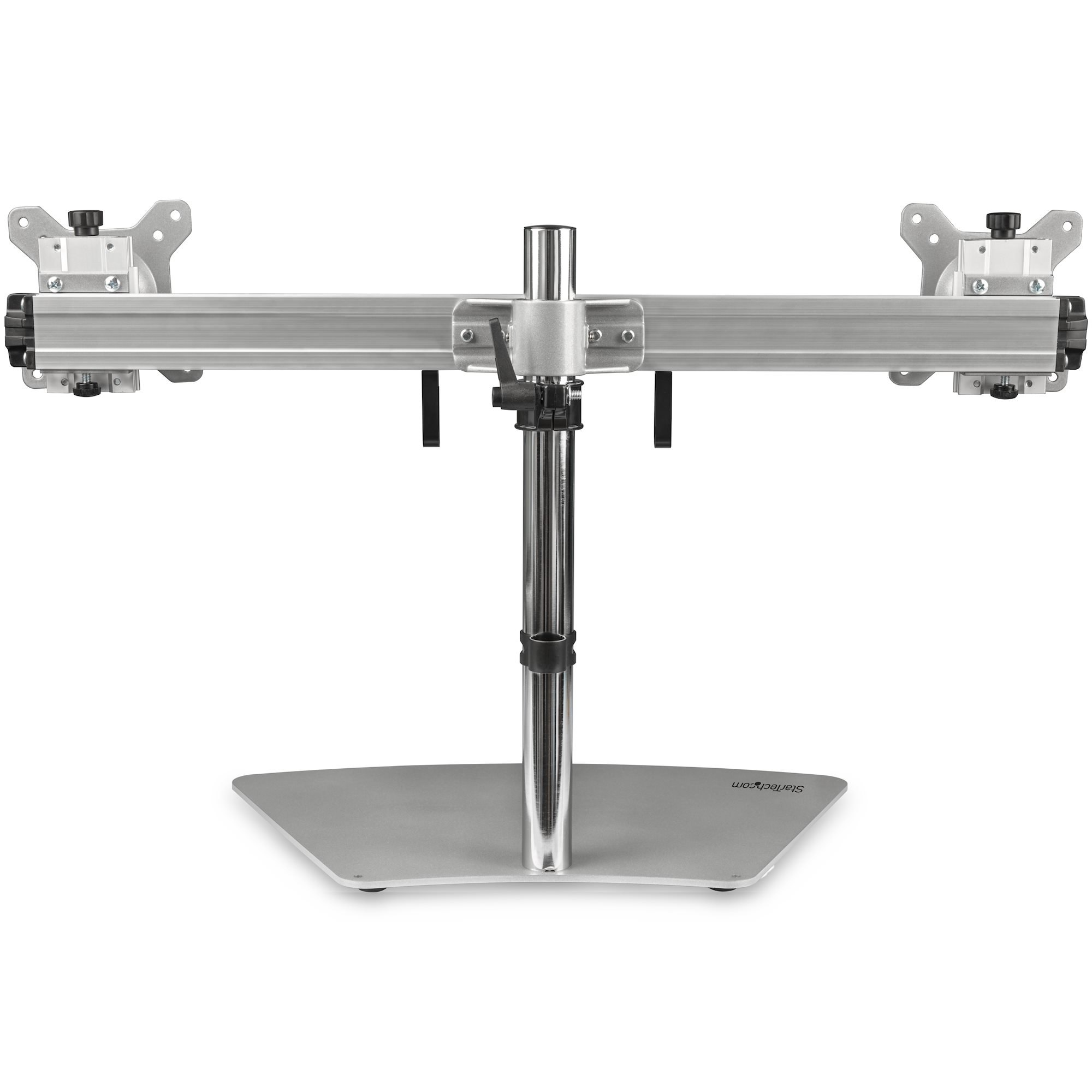 GSA22DS Gas Spring Desk Mount Double Twin LCD Monitor Arm Stand in White w/vesa Bracket & Monitor Arm Free up/Down & Left/Right Motion 