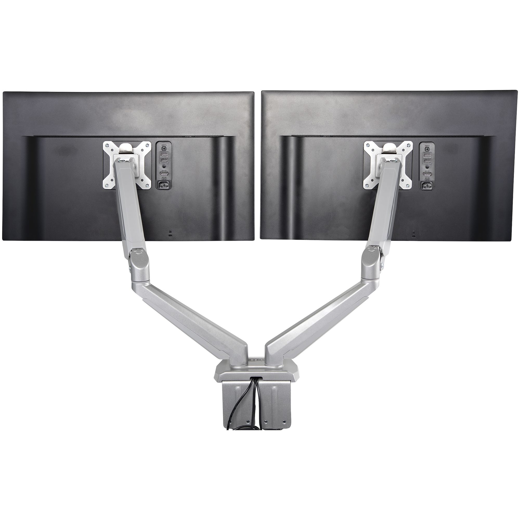 StarTech.com Wall Mount Dual Monitor Arm Articulating Ergonomic VESA Wall  Mount for 2x 24 Screens Synchronized Adjustable Crossbar VESA  75x75100x100mm dual computer monitor wall mount for 2 displays up to 24in  and
