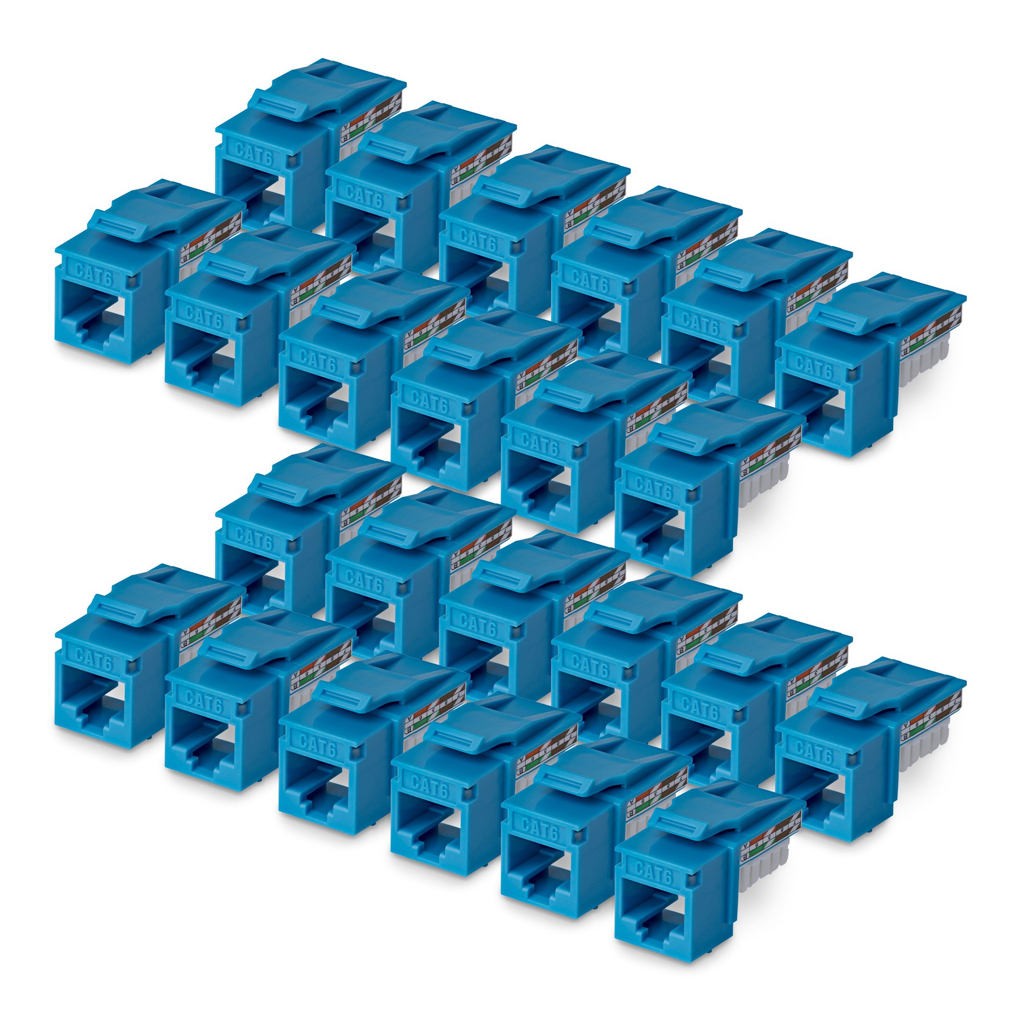 Cat6 キーストーンカプラー LAN ケーブル用 コネクタ RJ45 25個 情報コンセント（壁面プレート）のLAN配線に対応する90度タイプのCat6