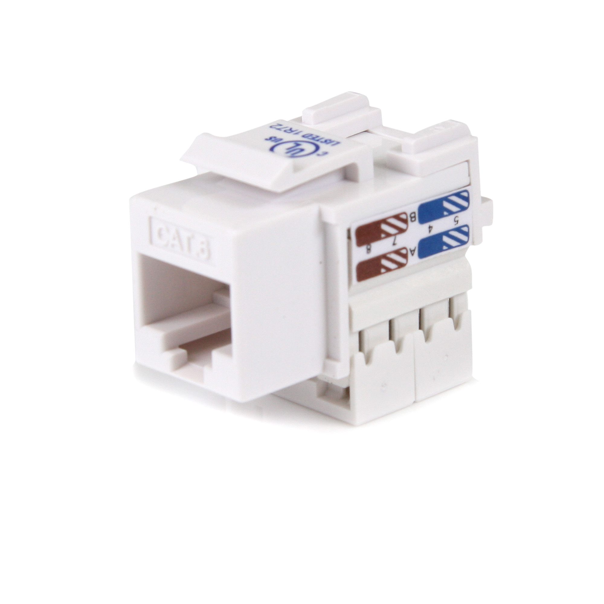 Cat6 RJ45 Keystone Jack White 110 Type Network Wall Jacks & Outlets