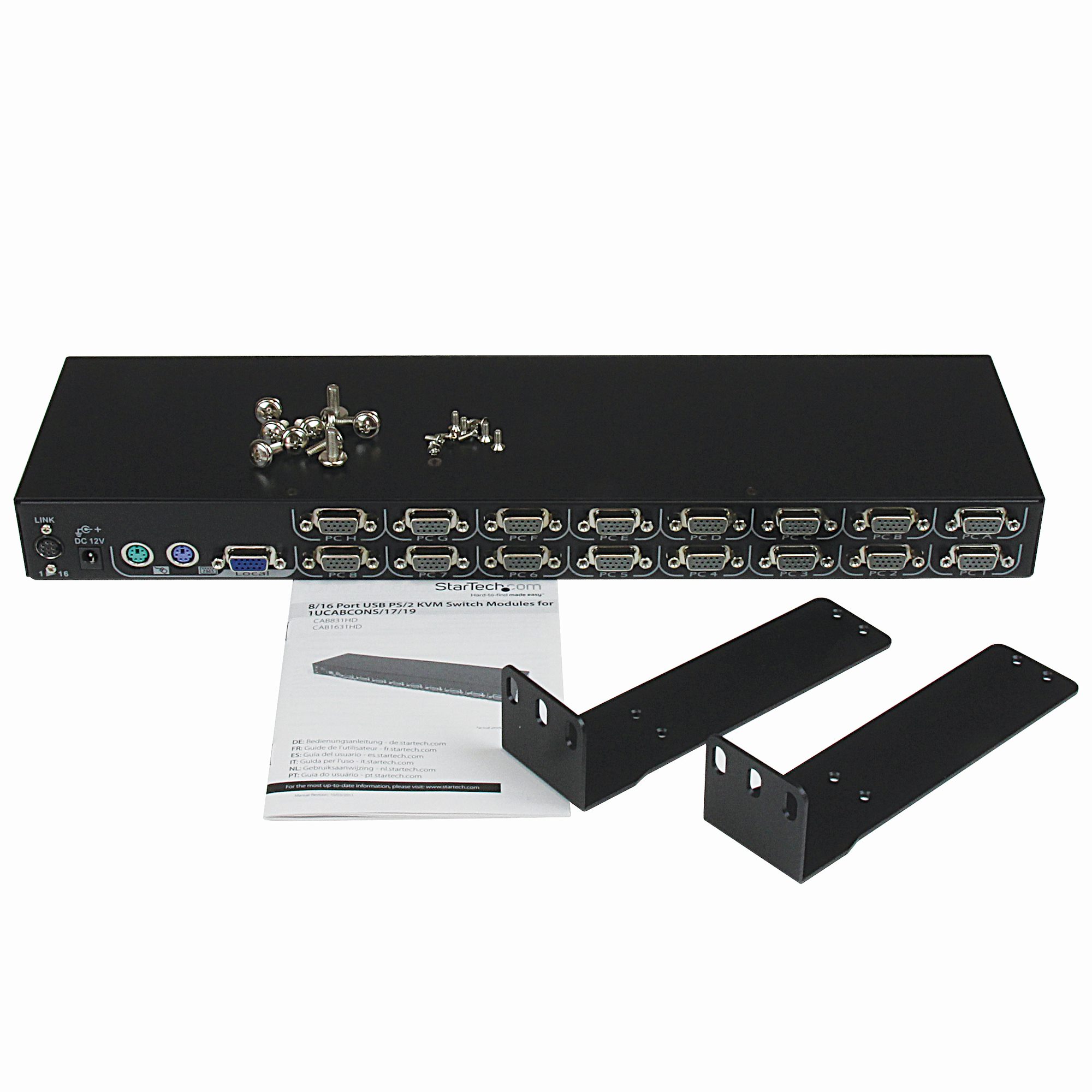 Kit de commutateur KVM USB à montage sur rack 1U 16 ports avec affichage à  l'écran et câbles - SV1631DUSBUK - Compufirst