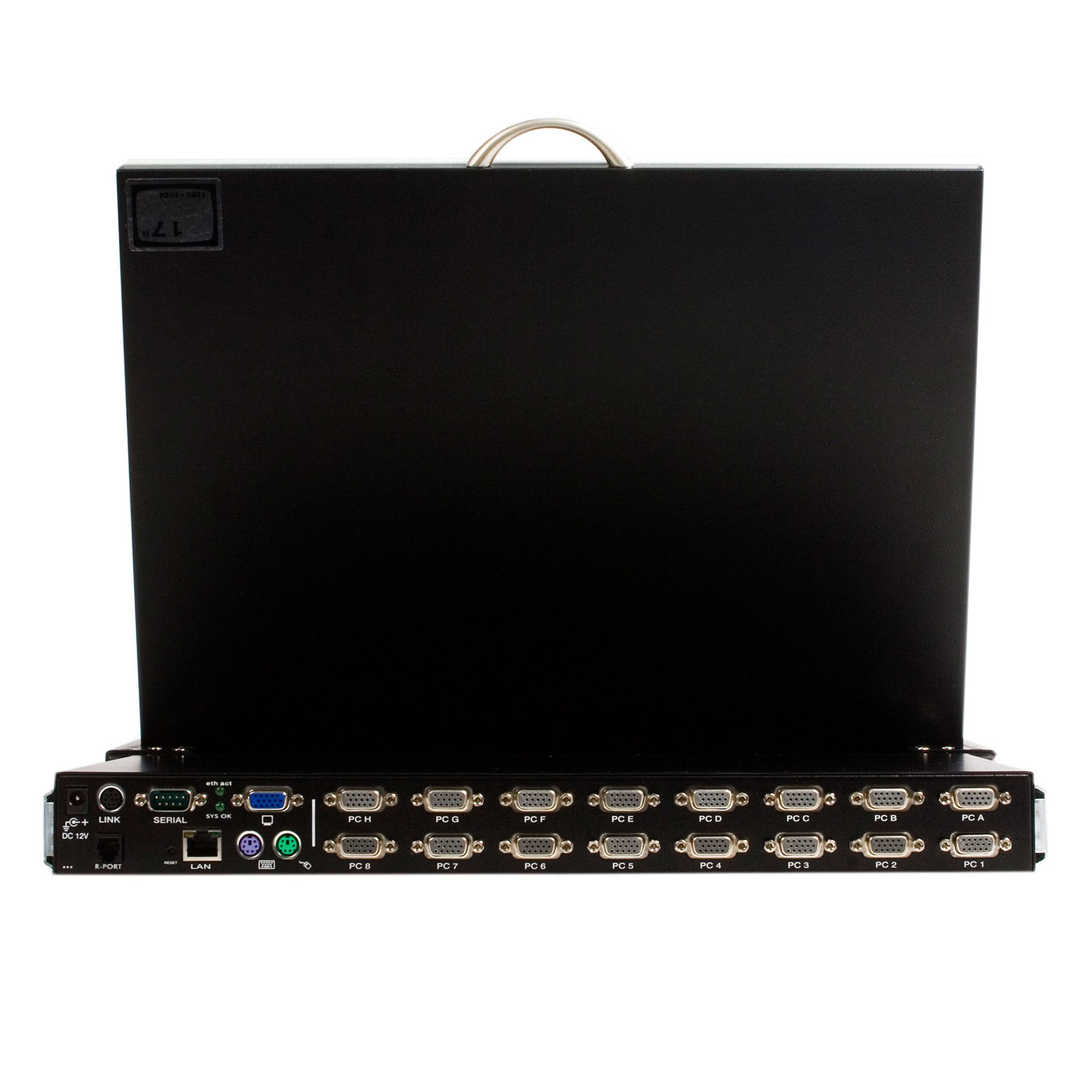 16-Port KVM Switch, 17 in. LCD, DisplayPort, IP Remote Access, 1U