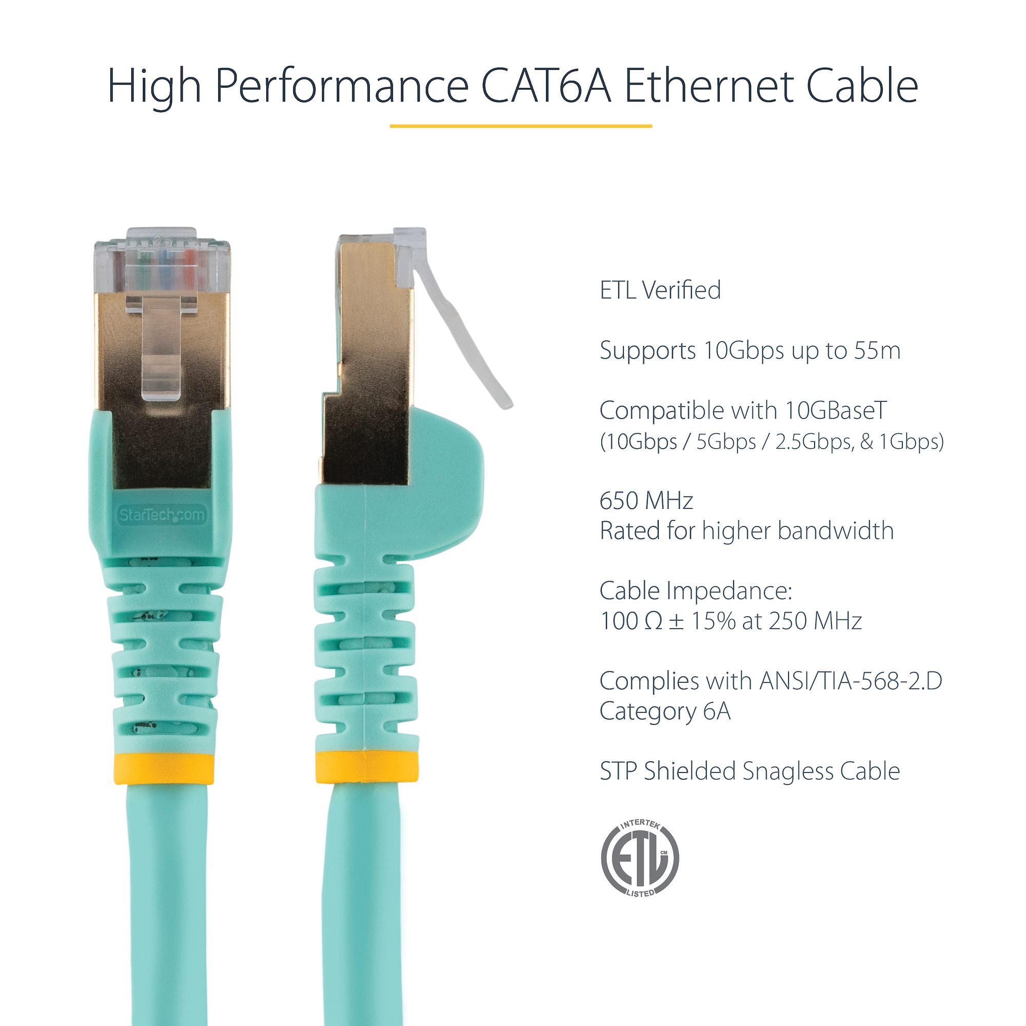 35 ft CAT6a Ethernet Cable - STP Black (C6ASPAT35BK) - Cat 6a Cables, Cables