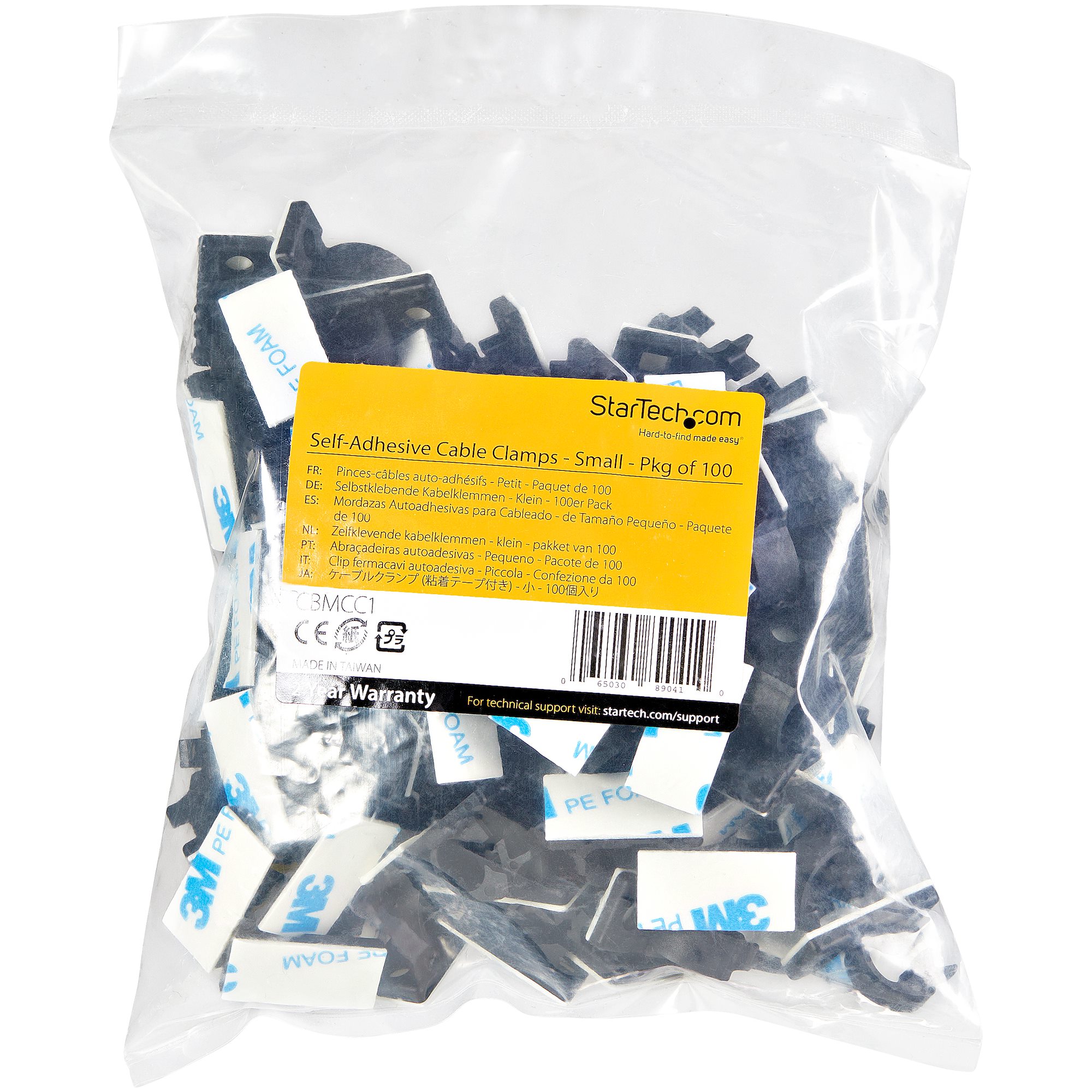 100 Self Adhesive Cable Management Clips - Cable Tying Solutions