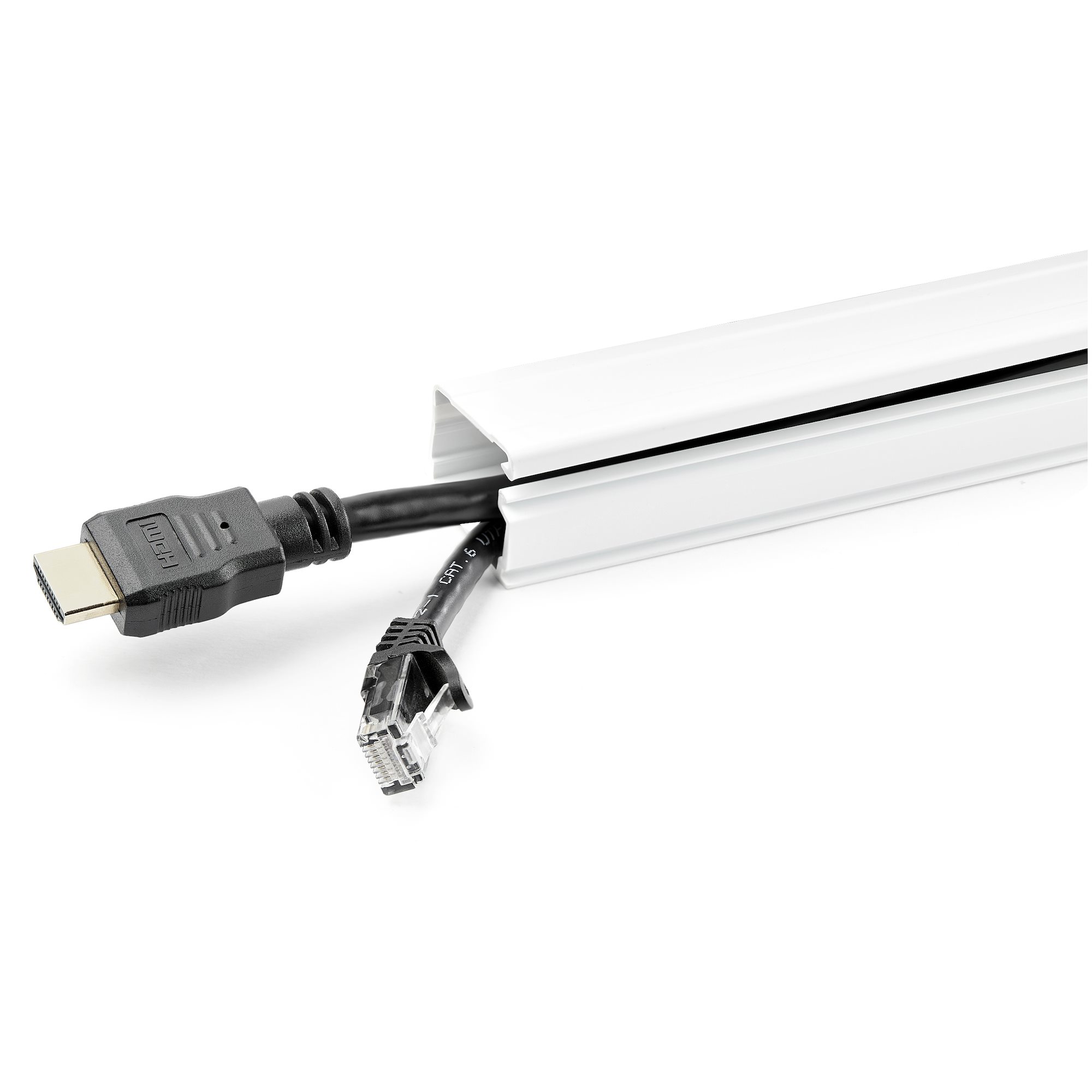 Cable Management Raceway 6ft - PVC Cord Cover With Adhesive For Wall Wire Hiding