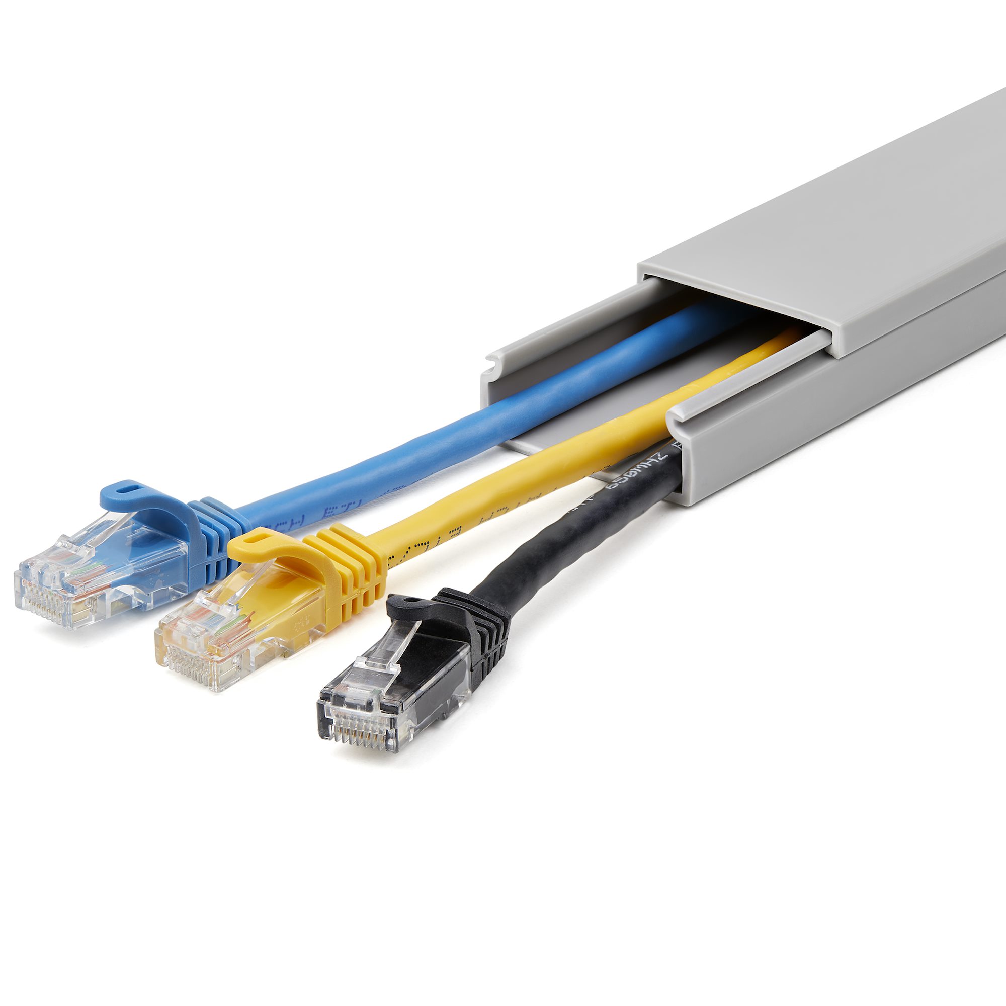 Chemin de Câbles PVC avec Couvercle - 38mm W x 25mm H - Longueur 2m - Slots  Parallels 8mm, Goulotte Cache Câble Murale Câble Réseau PVC, max. 20