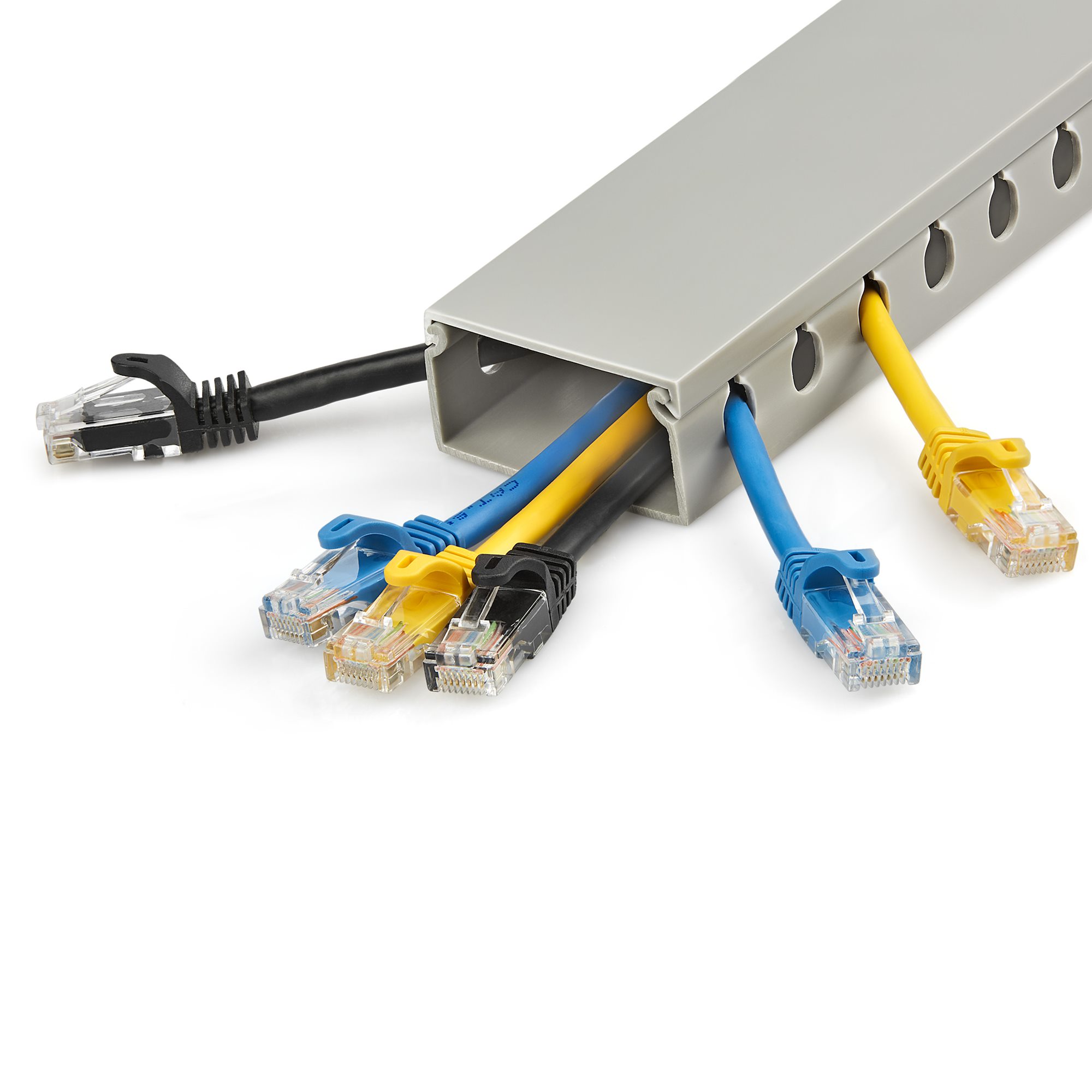 StarTech.com Cable Management Raceway w/Parallel Slots 78in - Network Cable  Hider Kit - Slotted Wall Wire Duct System - Cord Concealer Channel -  Surface Mount Wiring Channel PVC UL Rated, Cable tray